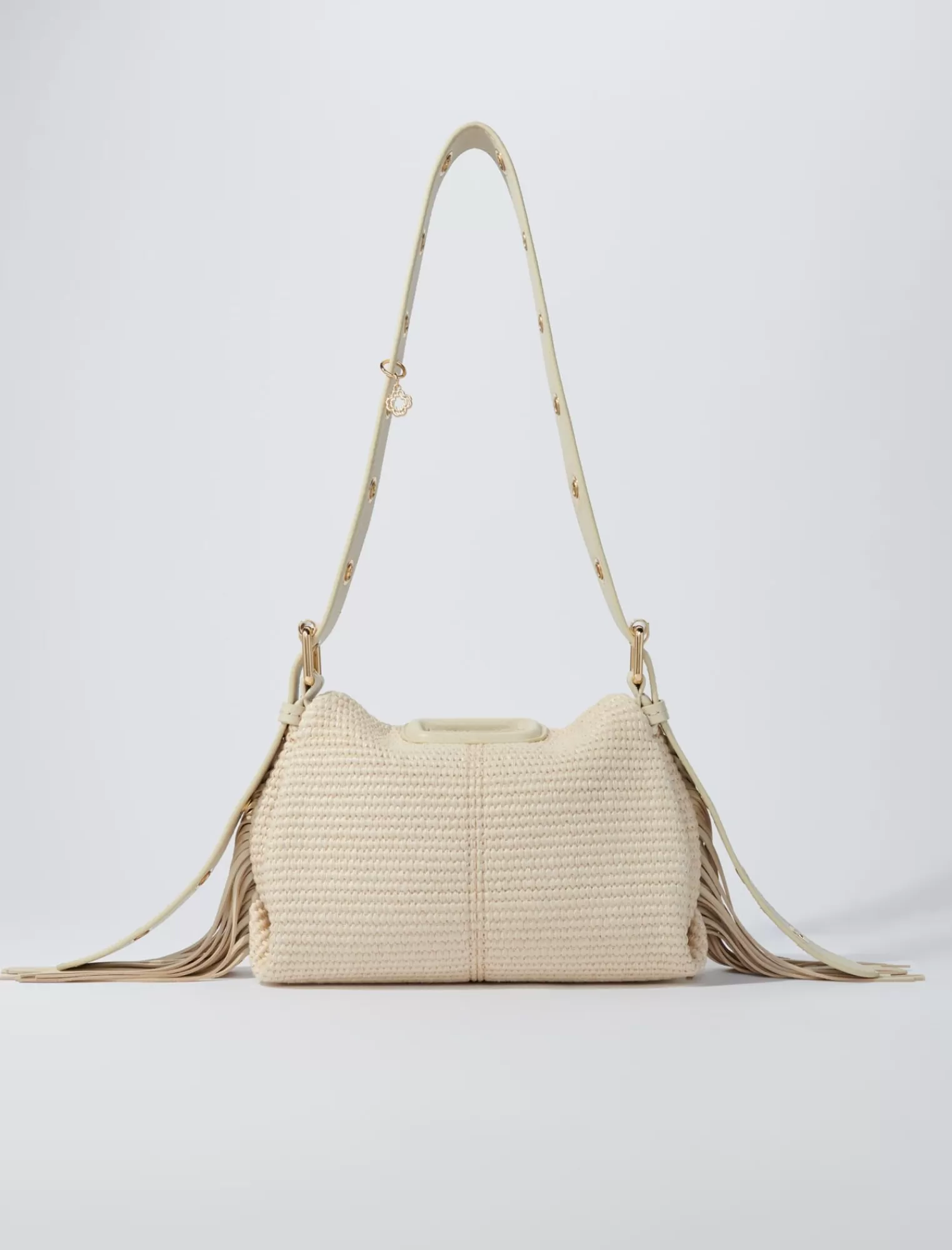 Women Maje Raffia Effect Mini M Bag