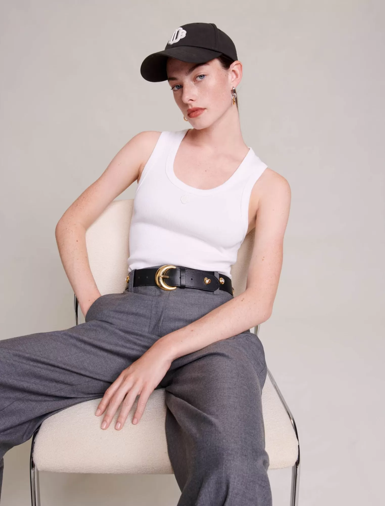 Women Maje Rib Knit Tank Top
