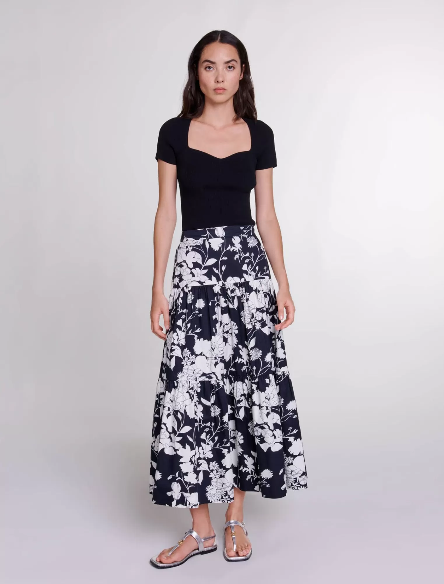 Women Maje Rib Knit Top
