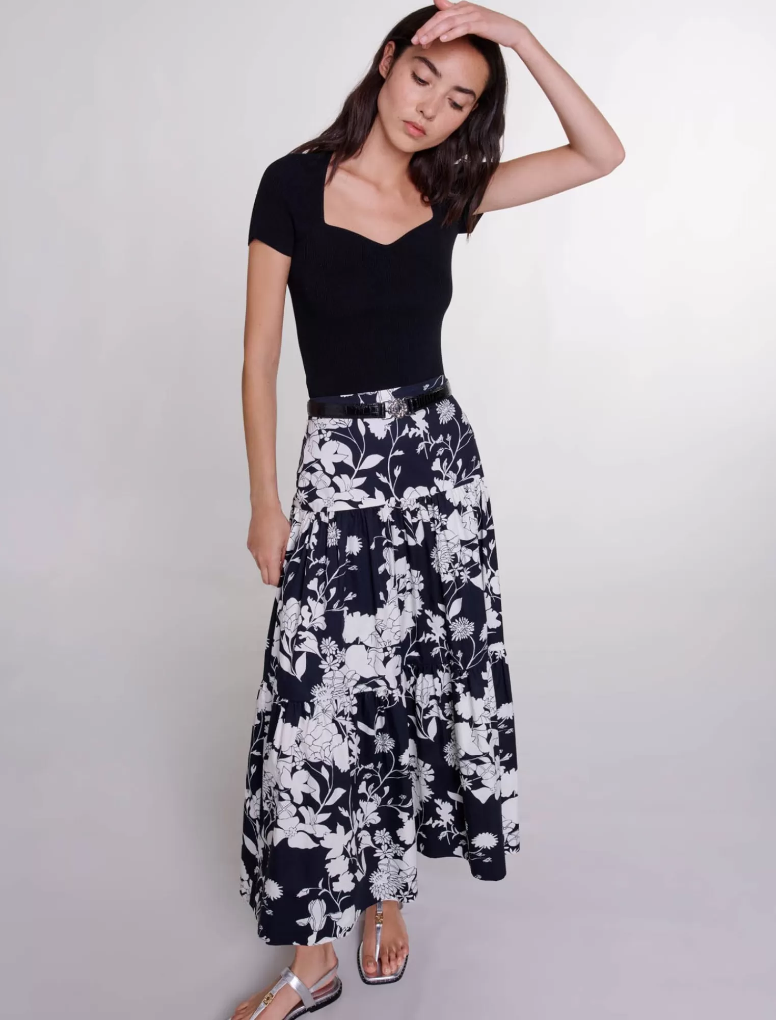 Women Maje Rib Knit Top