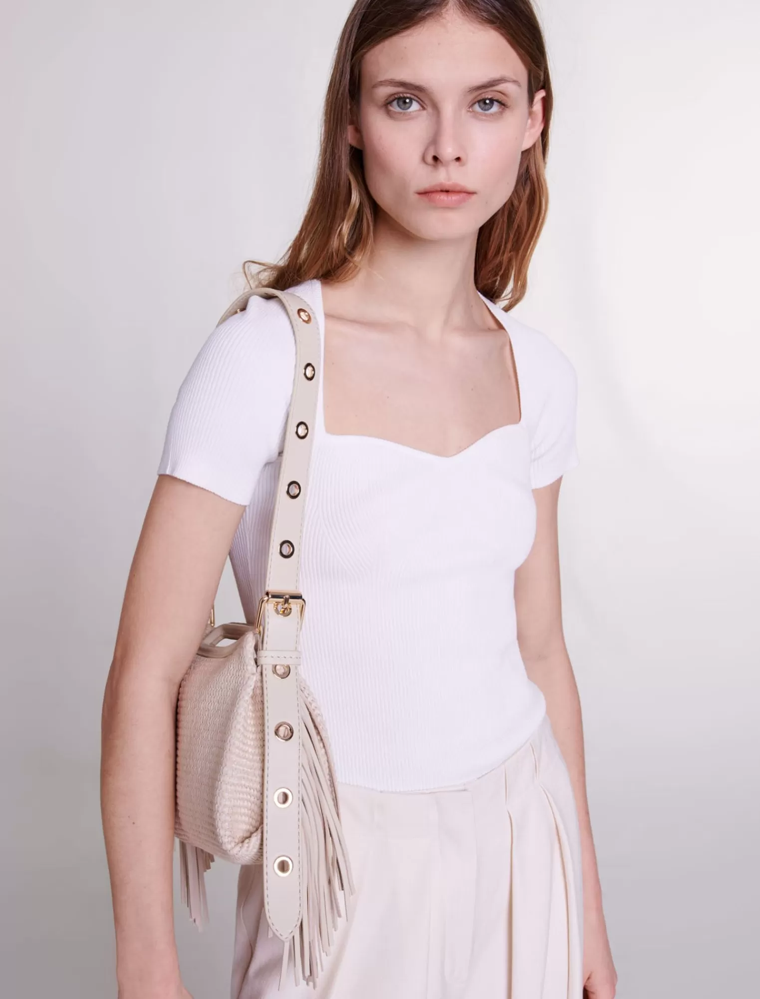 Women Maje Rib Knit Top