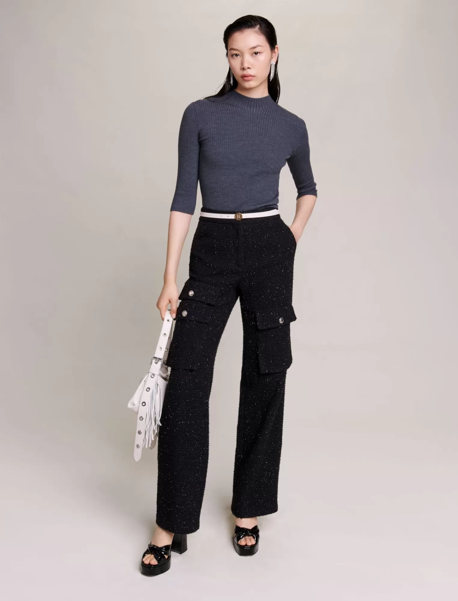 Women Maje Ribbed Sweater