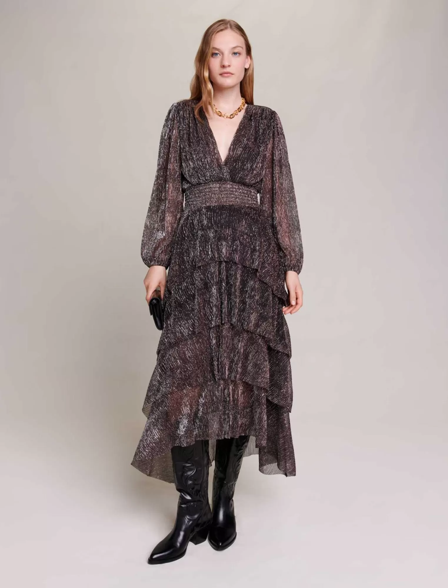 Women Maje Ruffled Maxi Dress