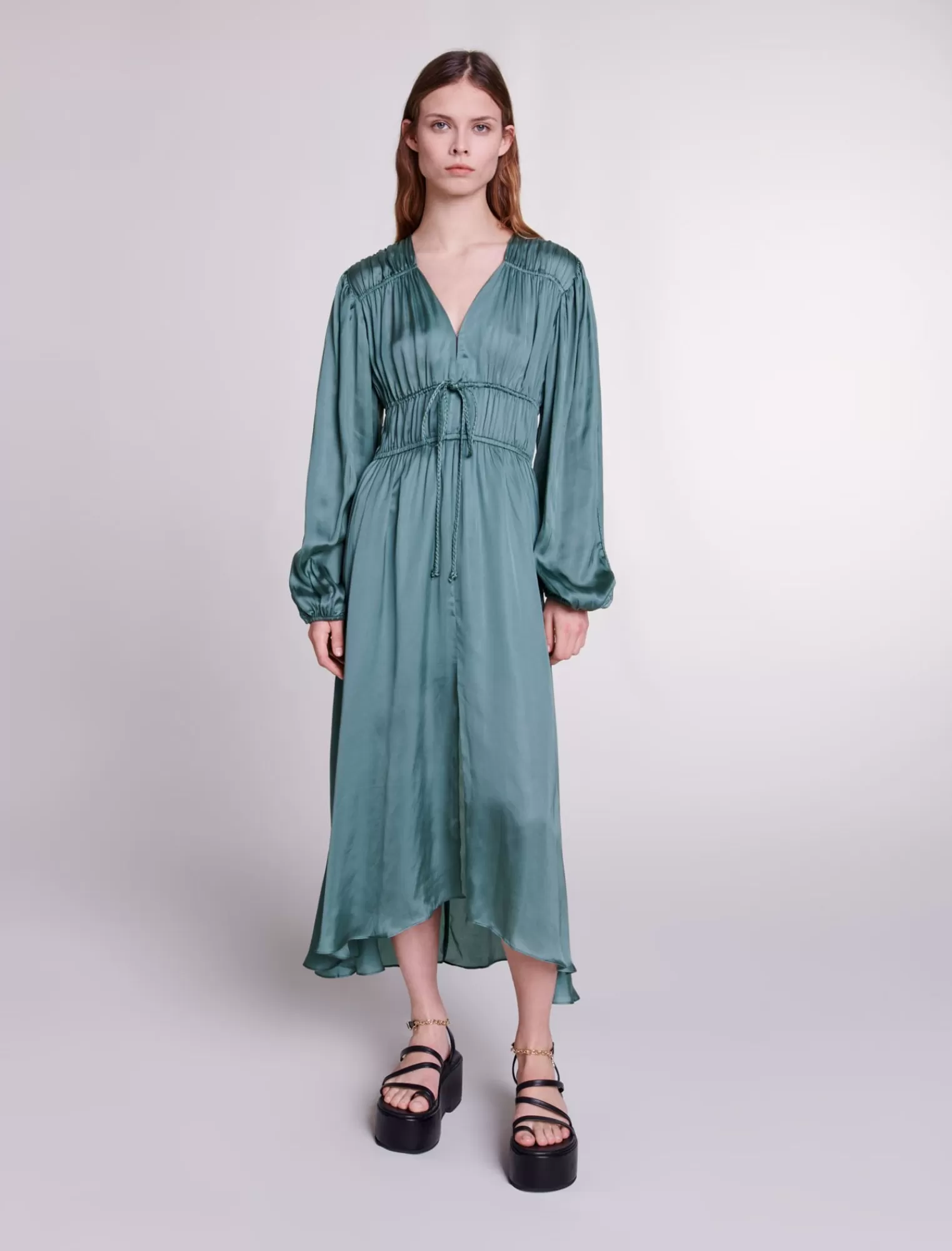Women Maje Satin Look Maxi Dress