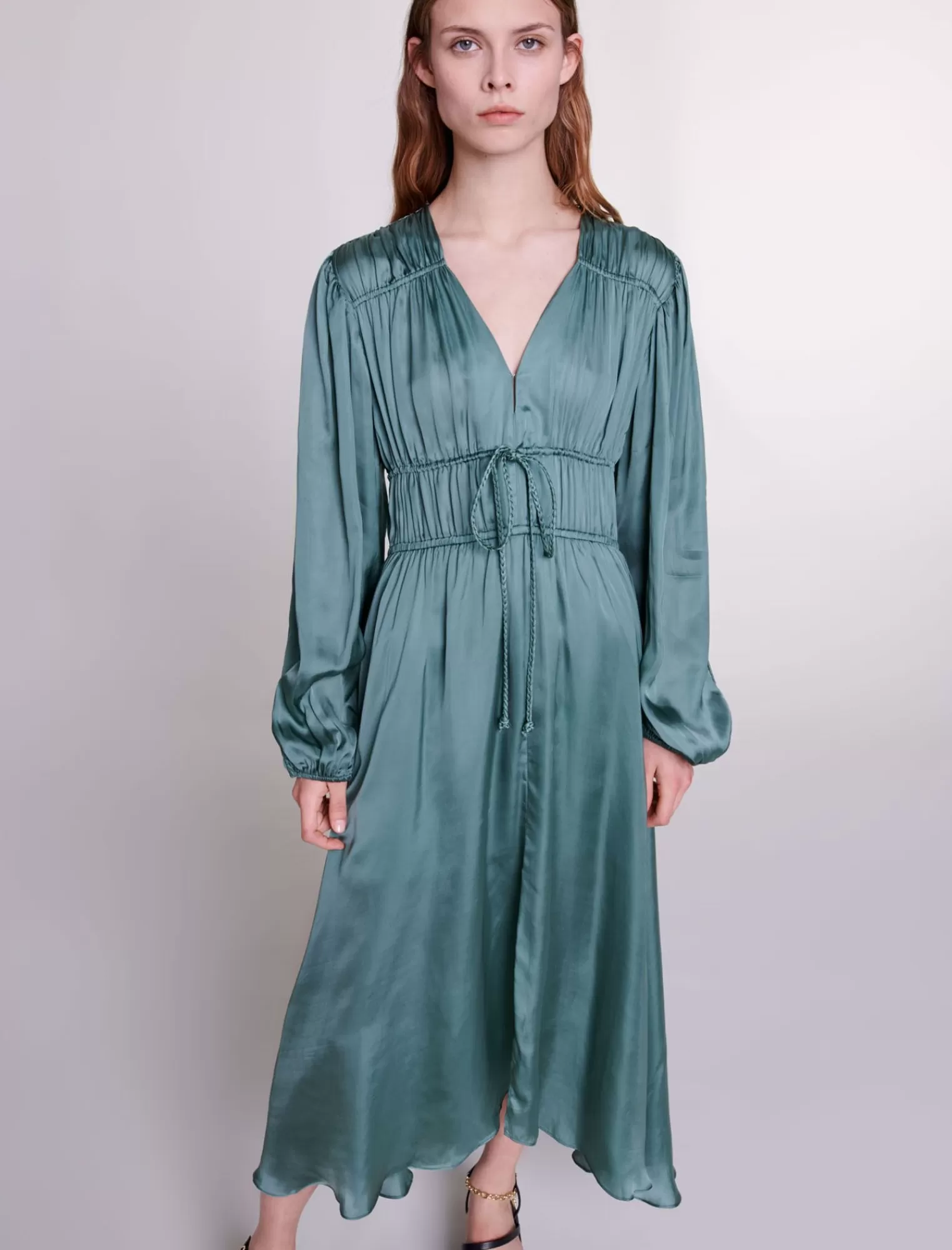 Women Maje Satin Look Maxi Dress