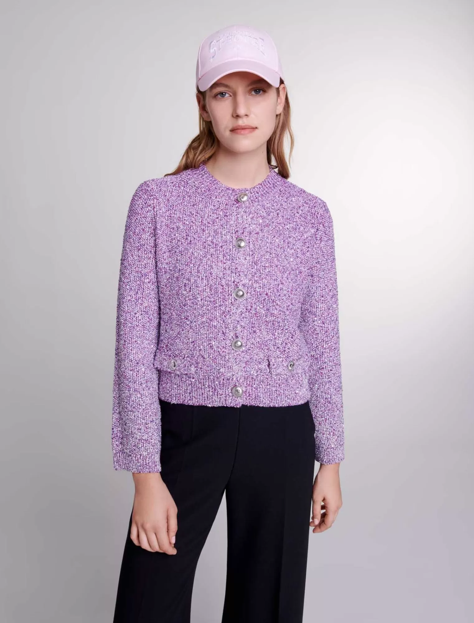 Women Maje Sequin Knit Cardigan