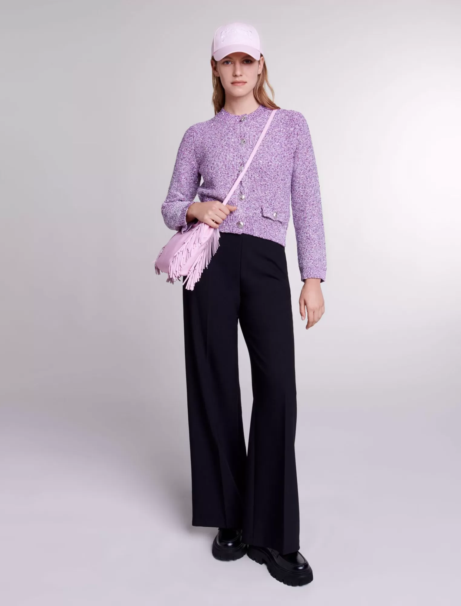 Women Maje Sequin Knit Cardigan