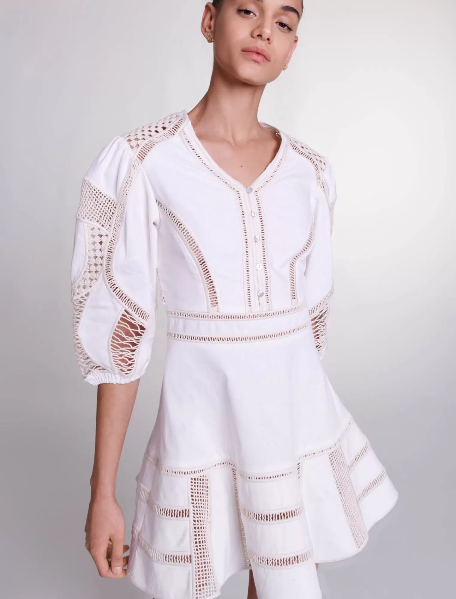 Women Maje Short Cotton Twill Dress