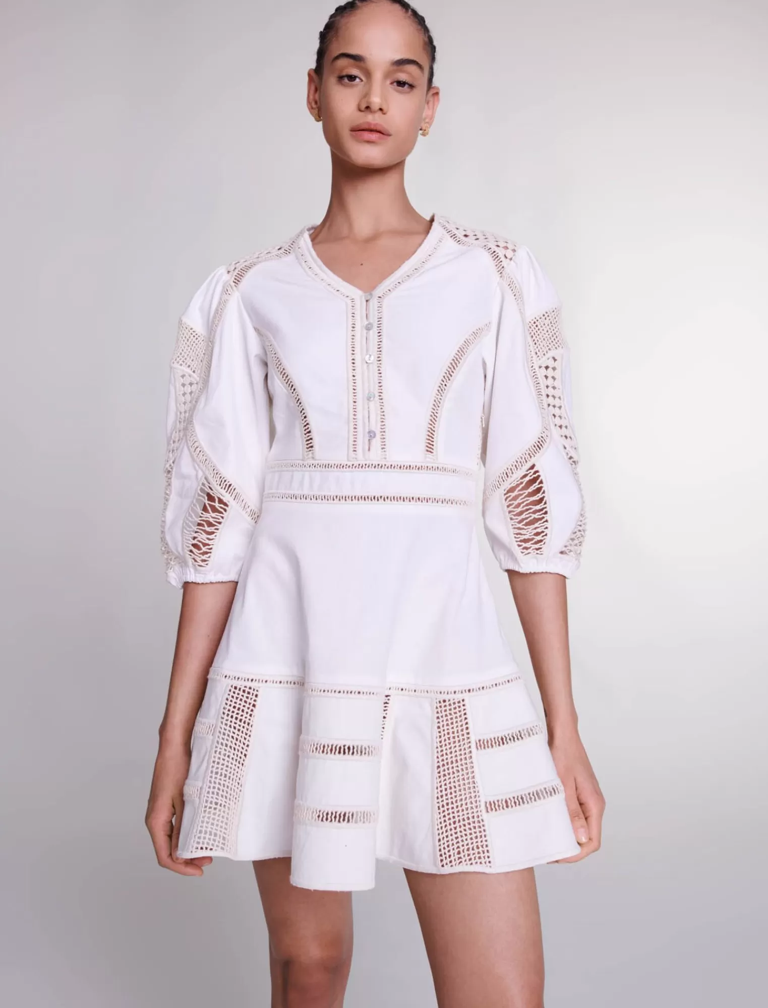 Women Maje Short Cotton Twill Dress