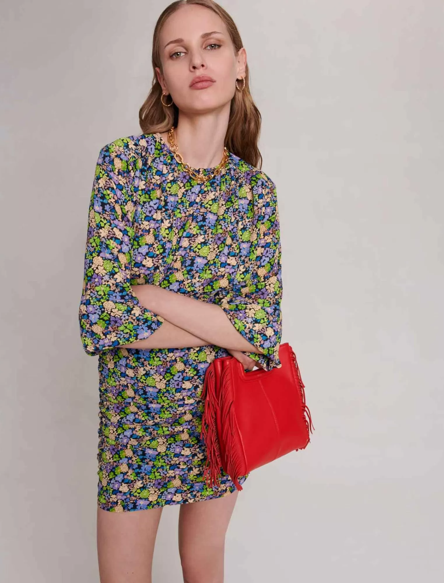 Women Maje Short Dress With Floral Print