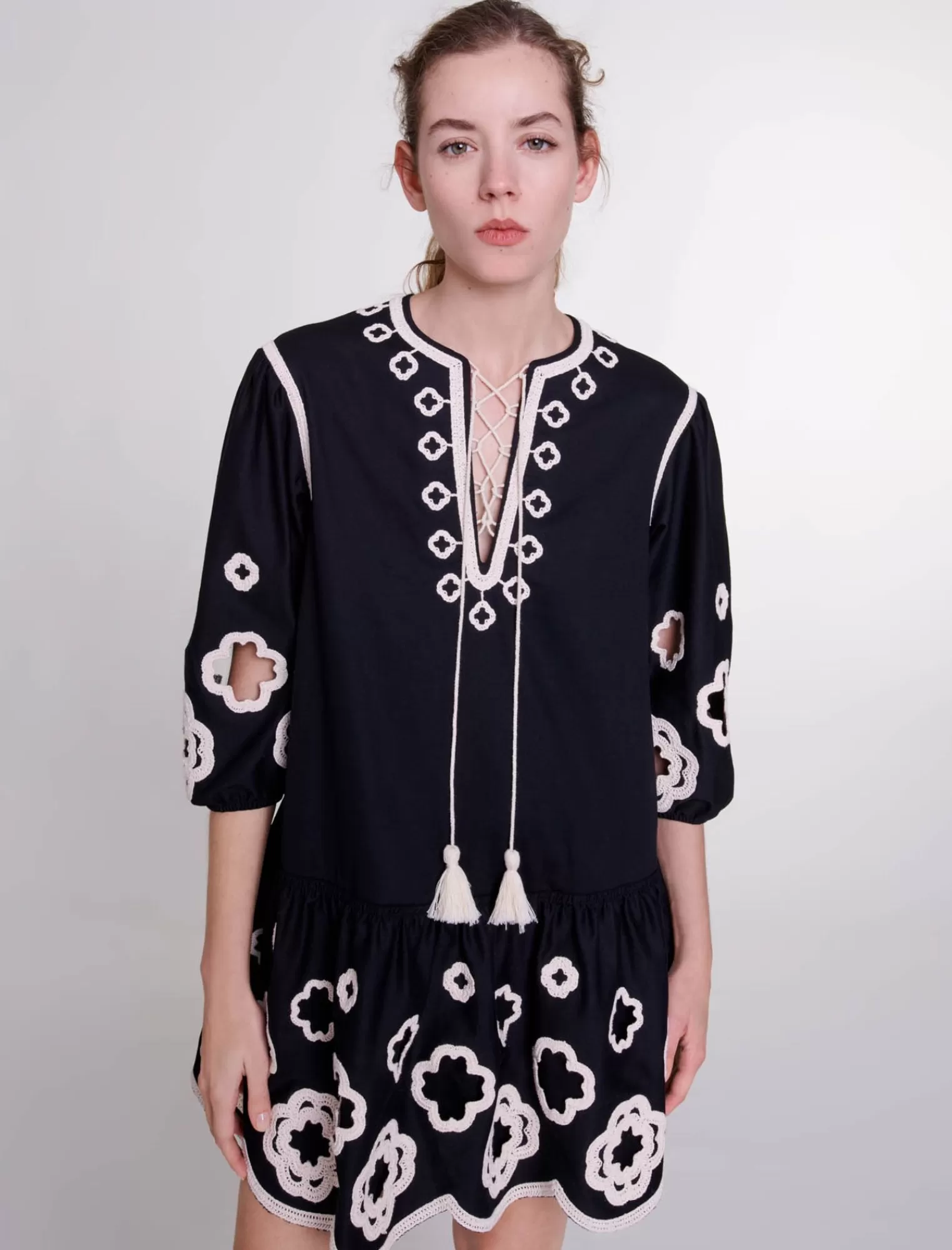 Women Maje Short Embroidered Tunic Dress