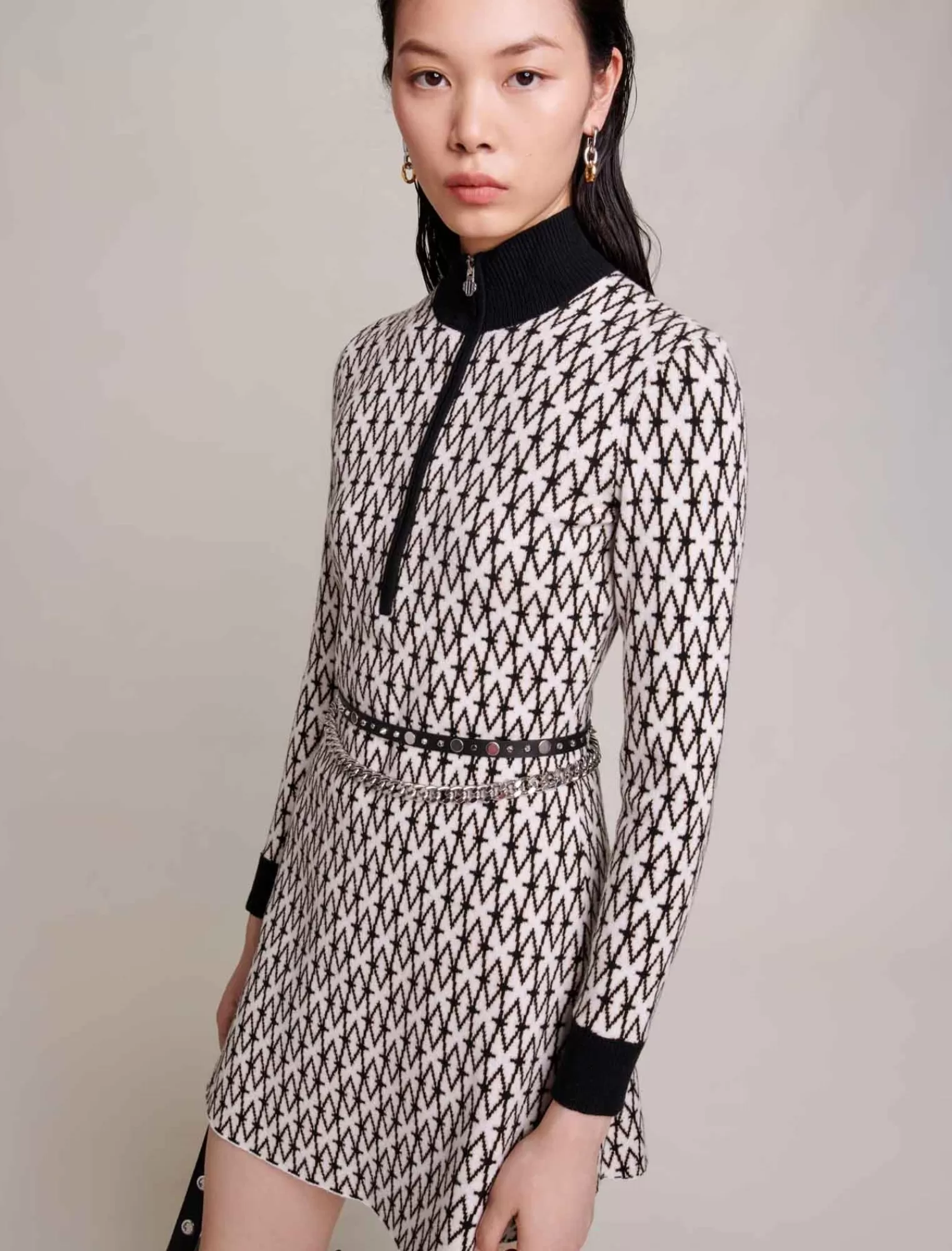 Women Maje Short Jacquard Monogrammed Dress