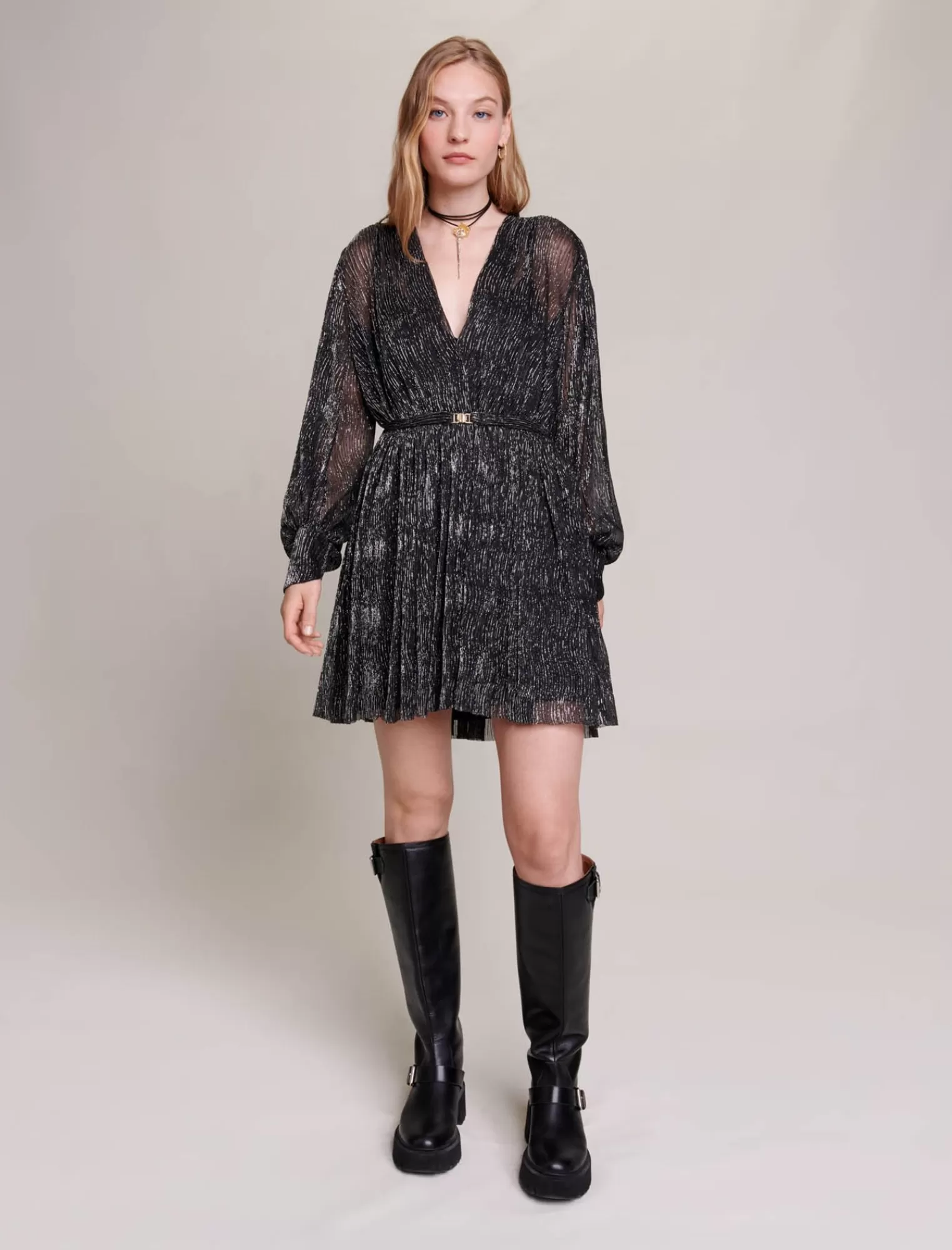 Women Maje Short Metallic Dress