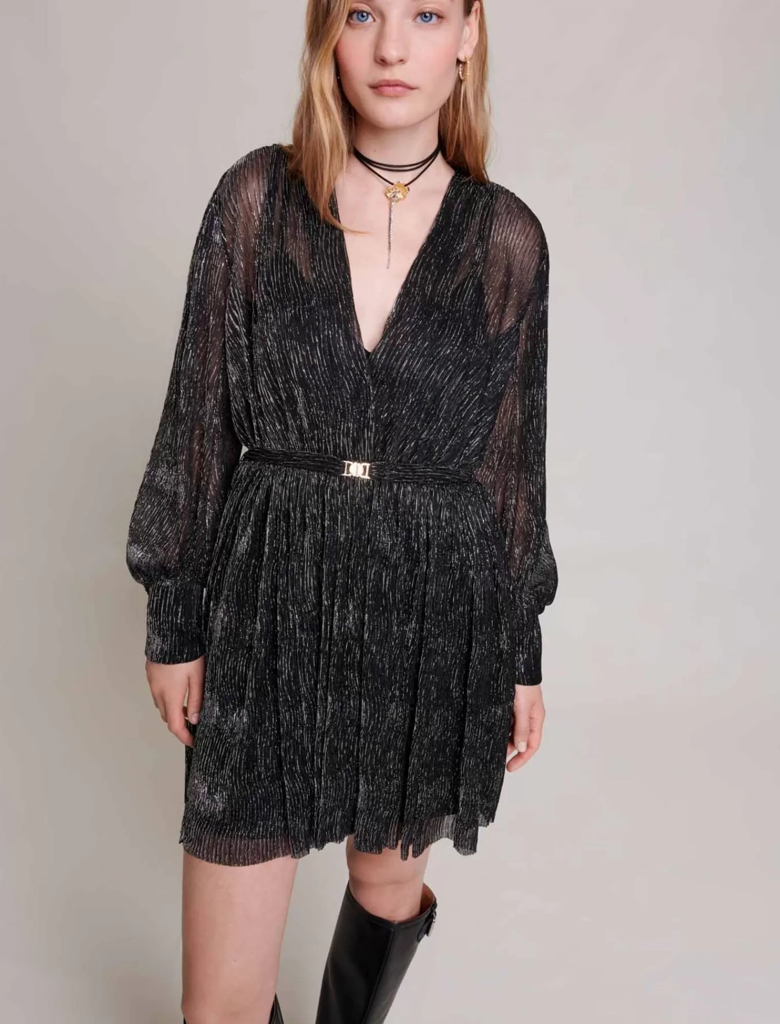 Women Maje Short Metallic Dress