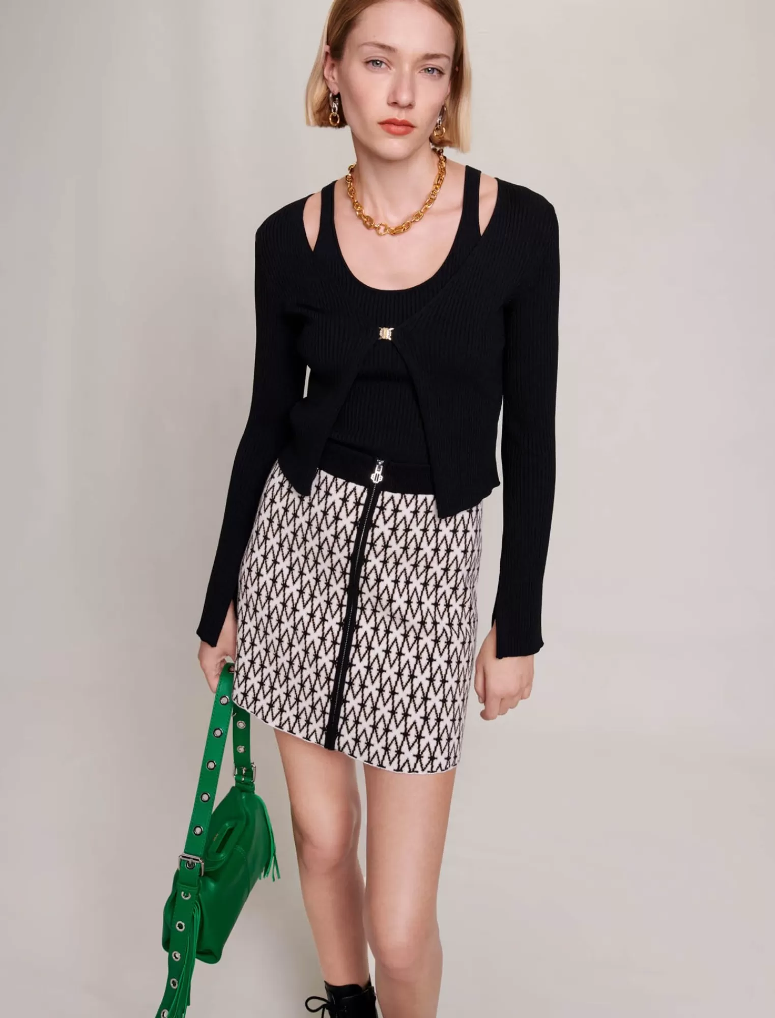 Women Maje Short Monogrammed Skirt