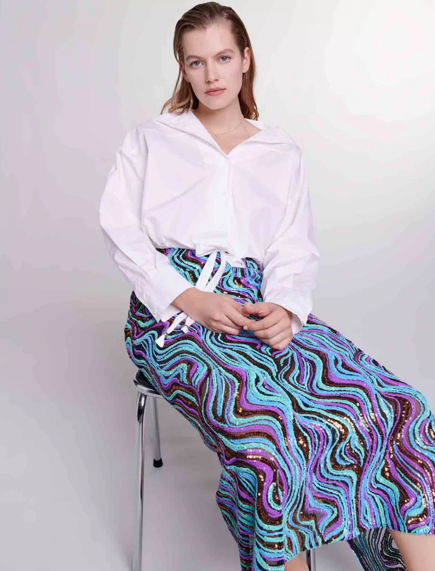 Women Maje Short Oversized Cotton Shirt