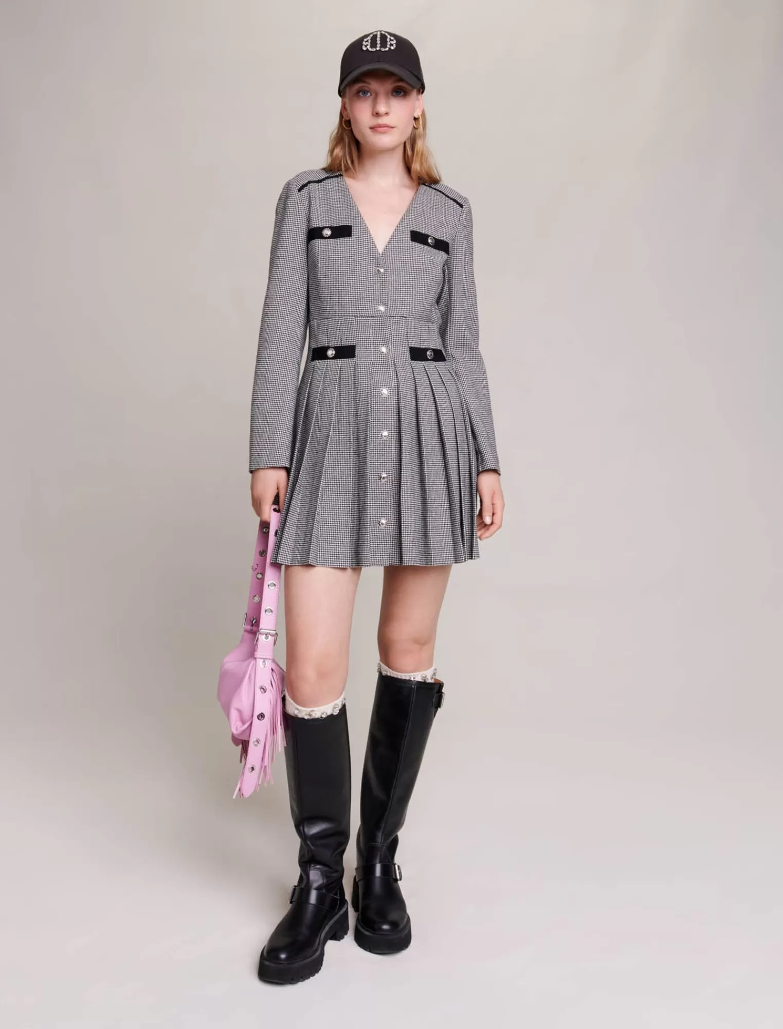 Women Maje Short Pleated Dress
