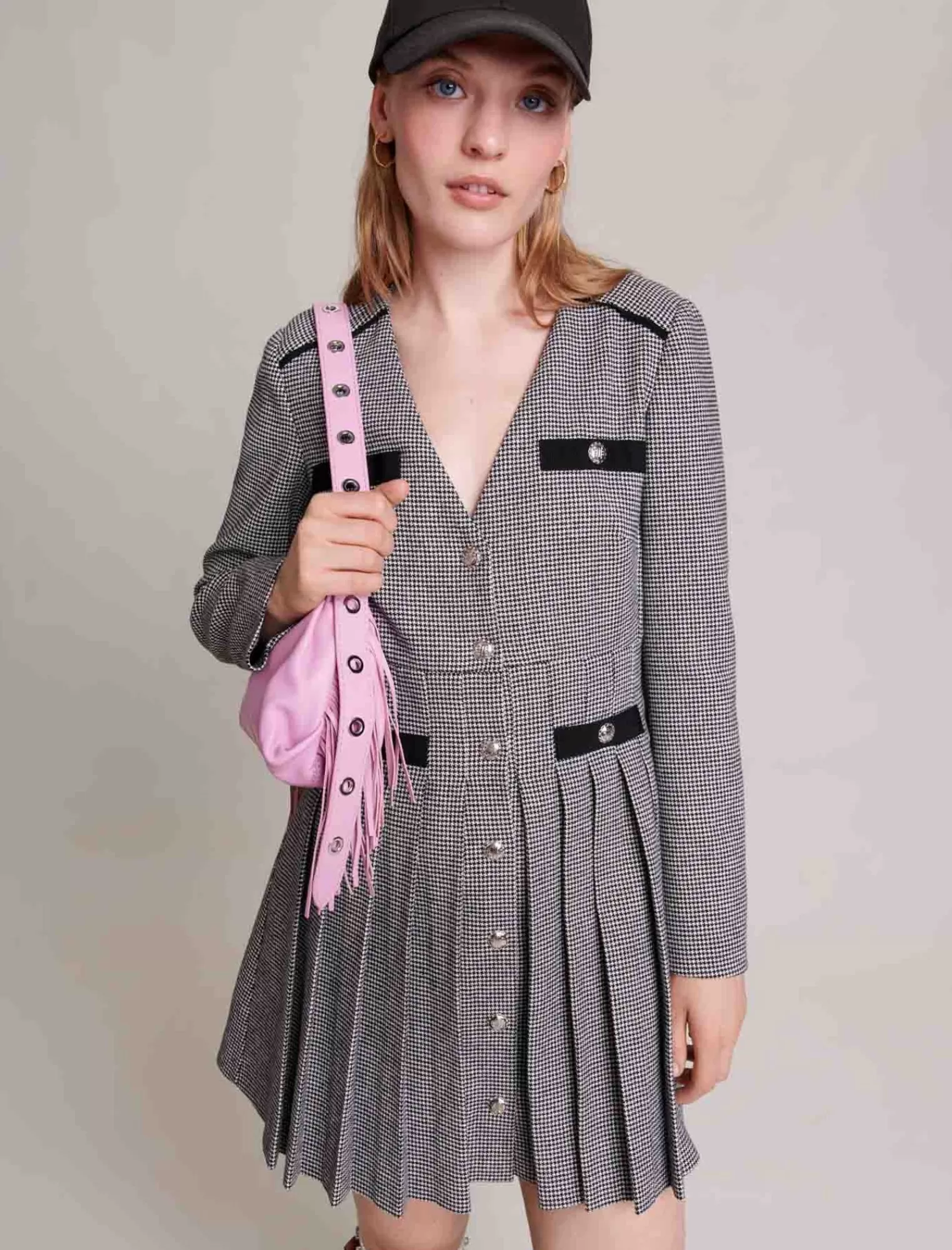 Women Maje Short Pleated Dress