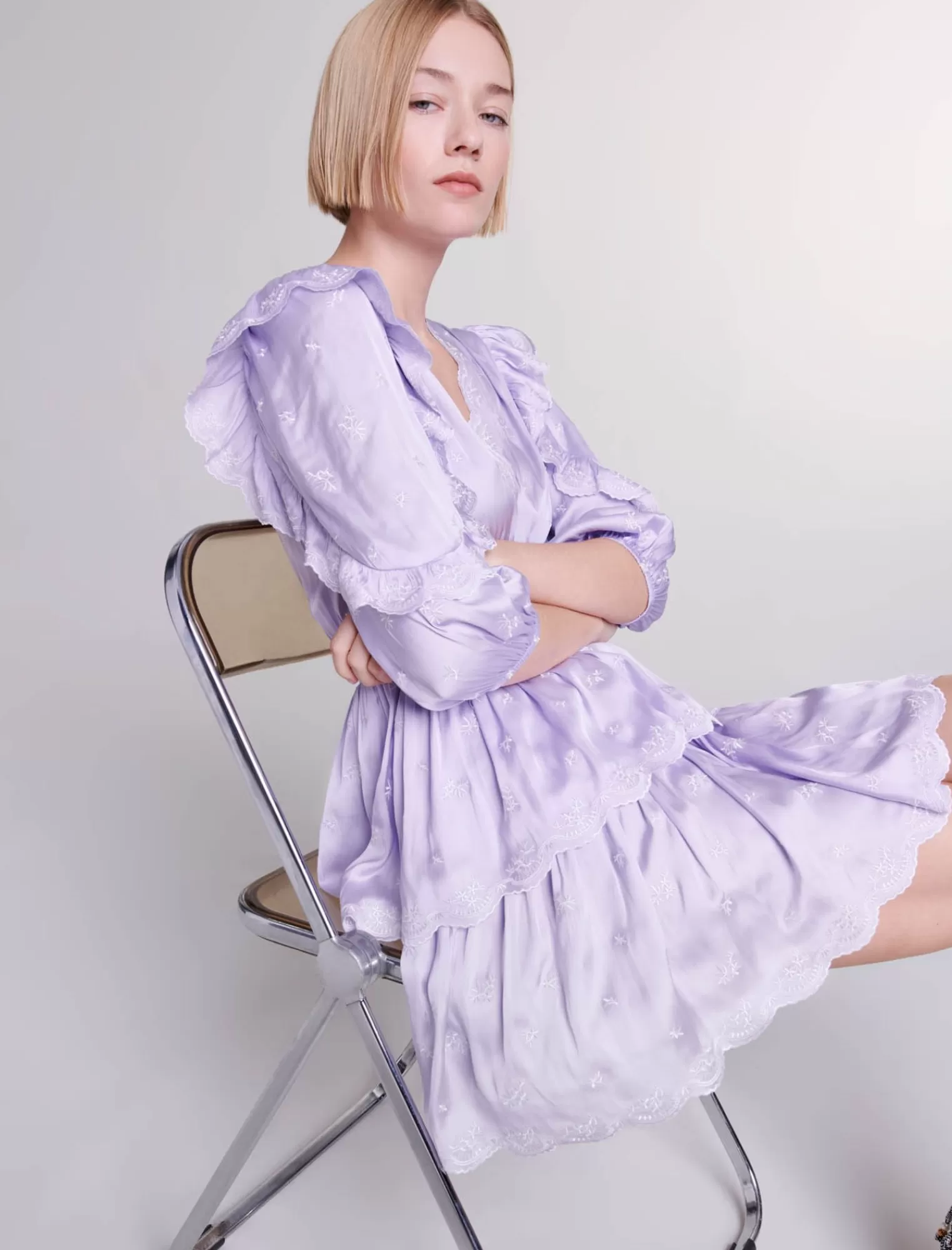 Women Maje Short Pleated Dress