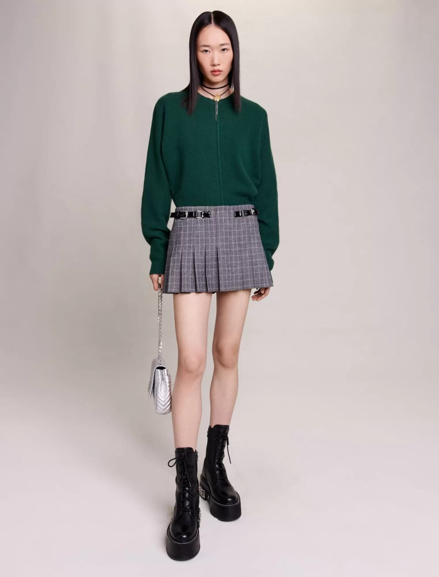 Women Maje Short Pleated Skirt
