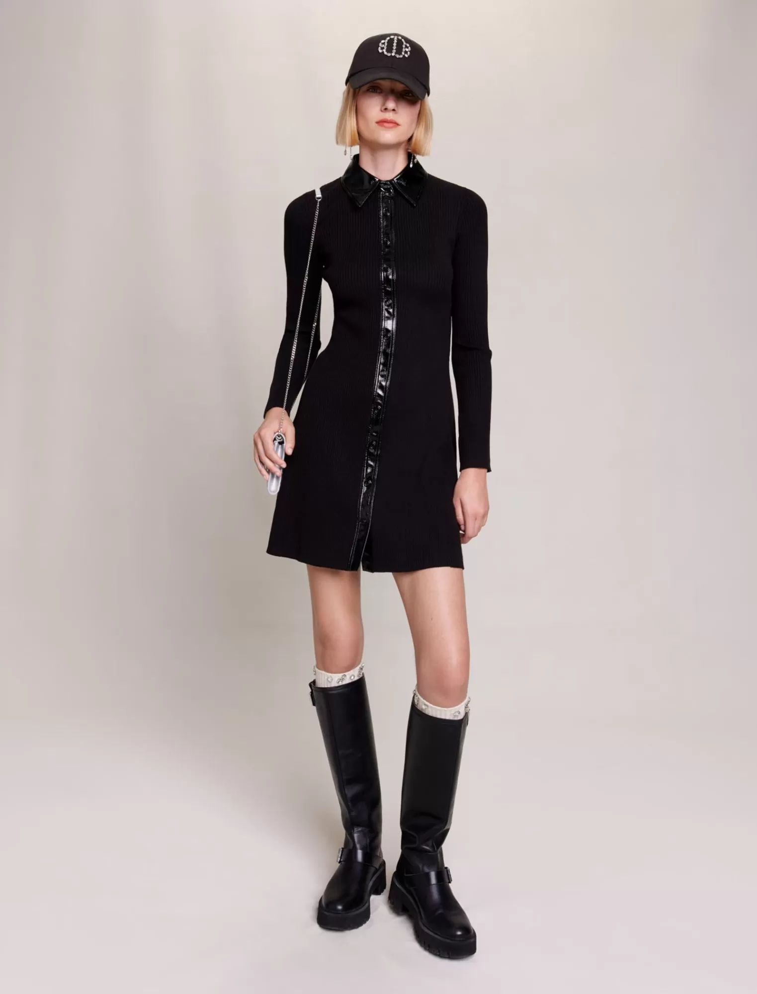 Women Maje Short Rib Knit Dress