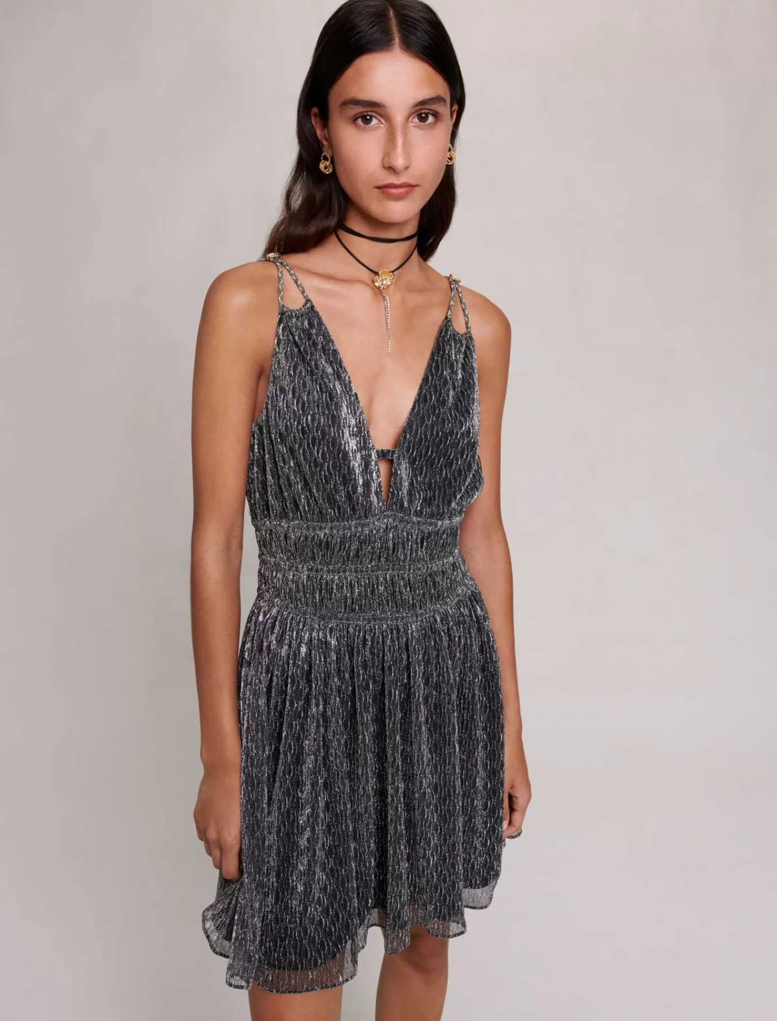 Women Maje Short Silver Dress