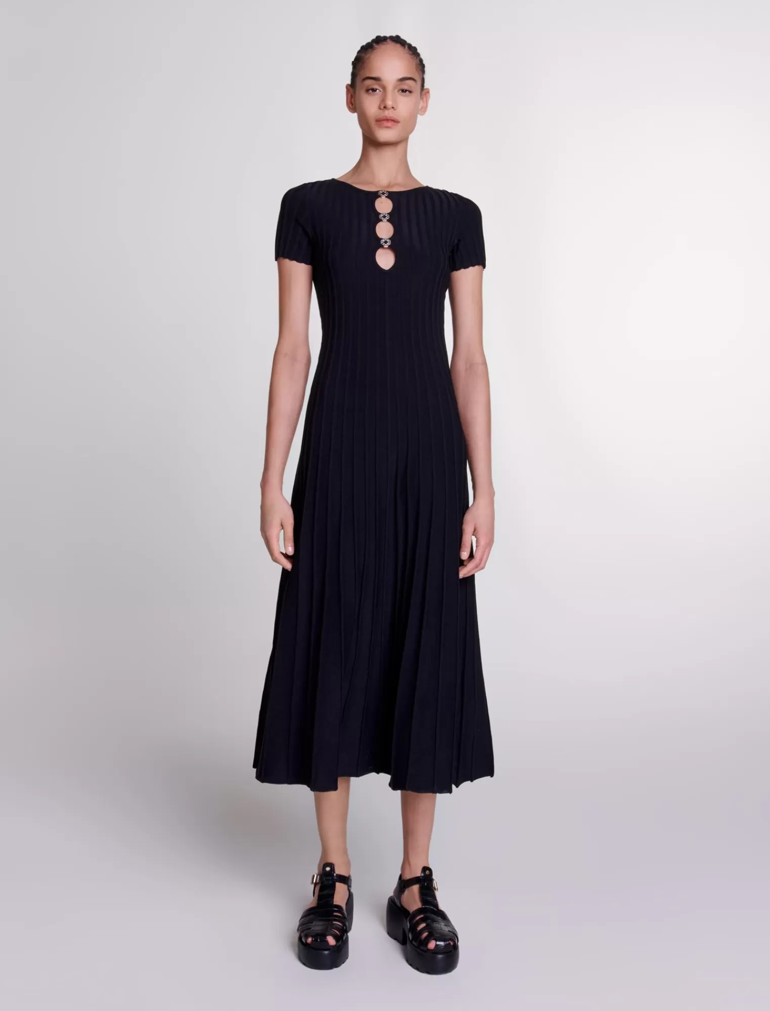 Women Maje Short Sleeve Midi Dress