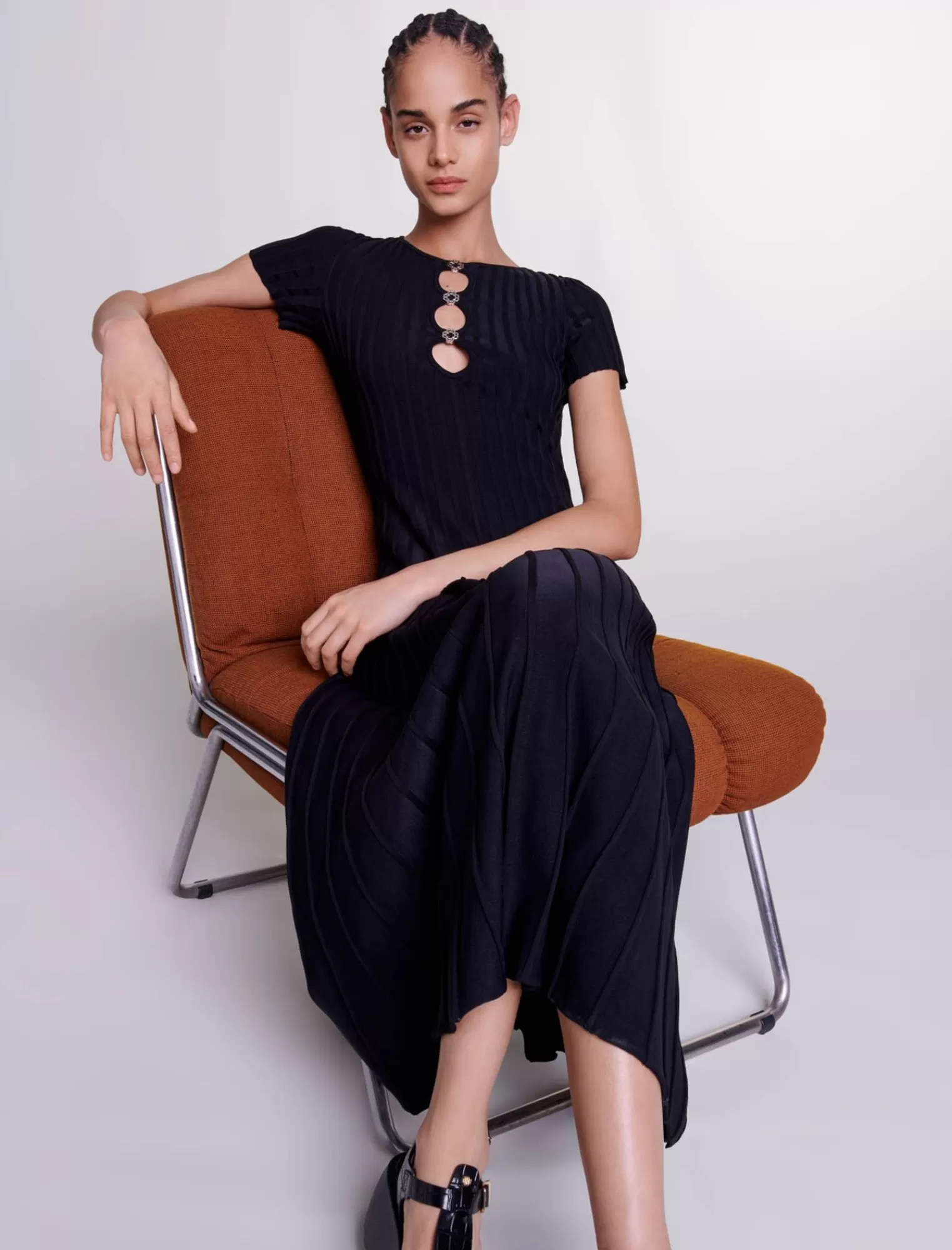 Women Maje Short Sleeve Midi Dress
