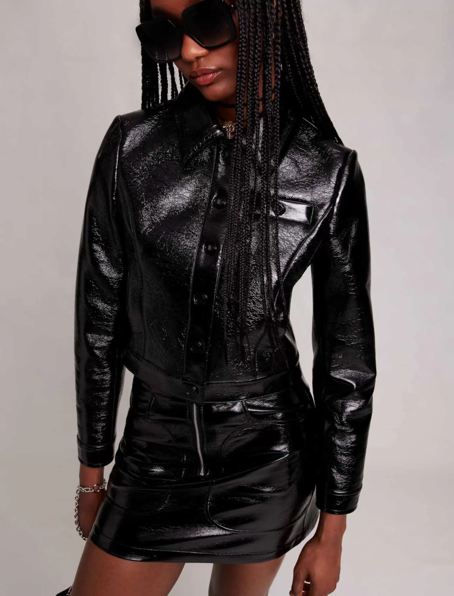 Women Maje Short Vinyl Jacket