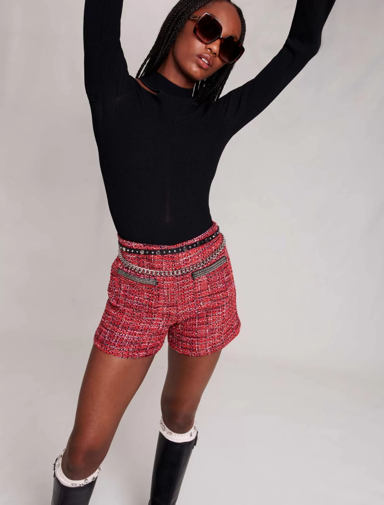 Women Maje Shorts In Tweed