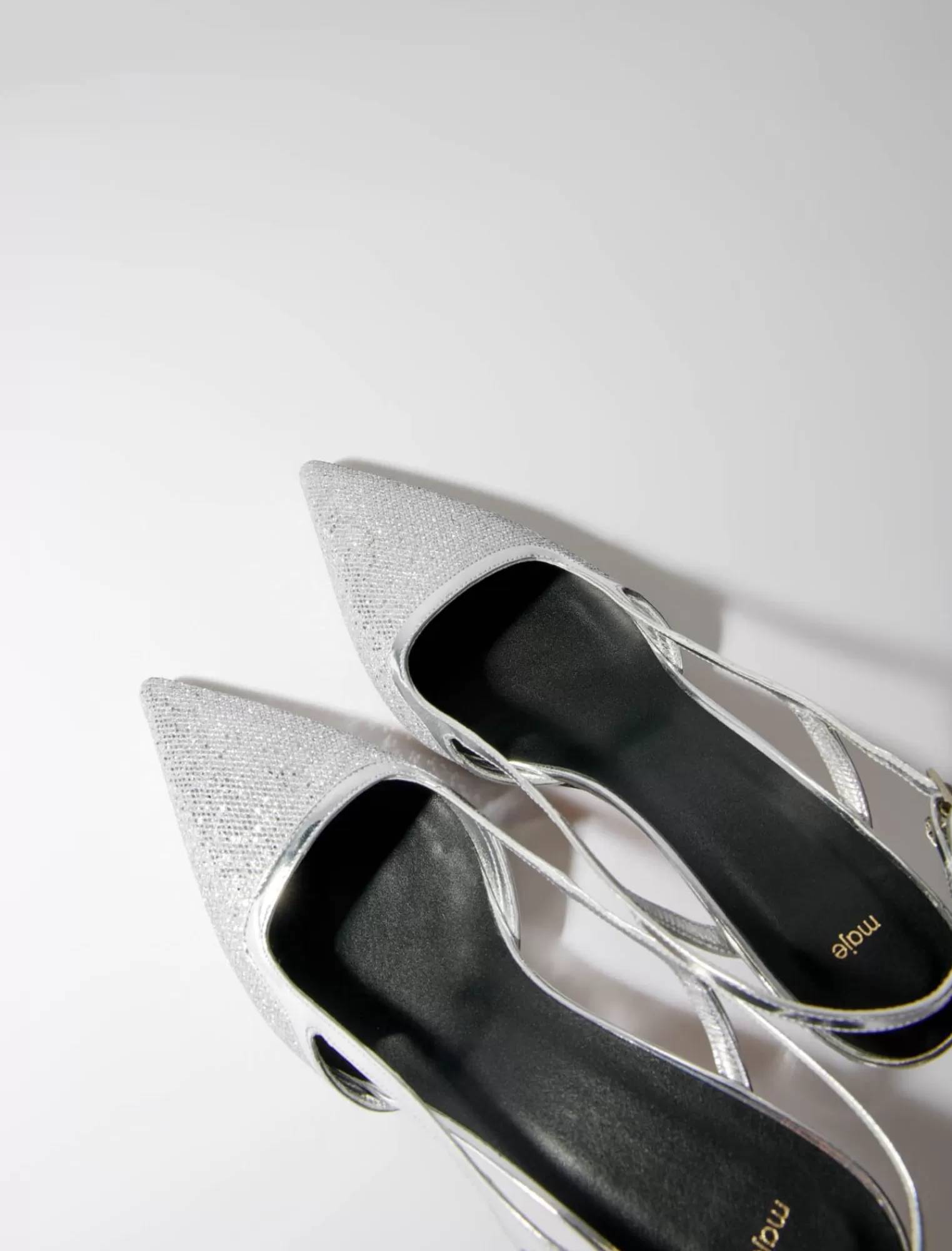 Women Maje Silver Strappy Pump Heels