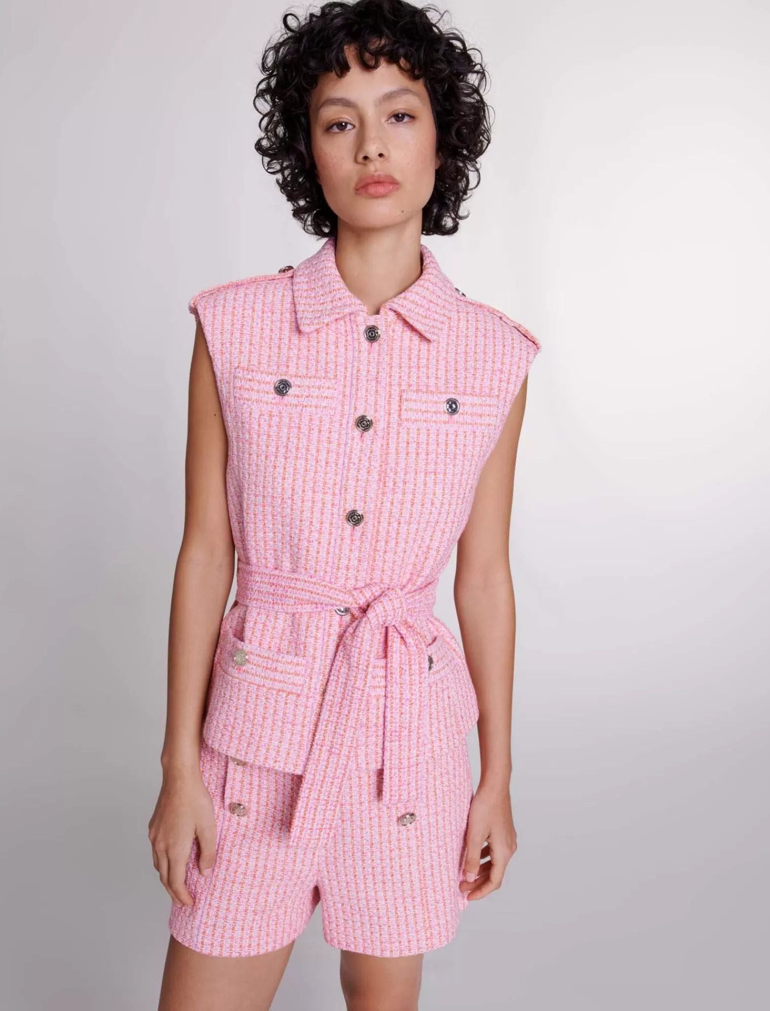 Women Maje Sleeveless Tweed Jacket
