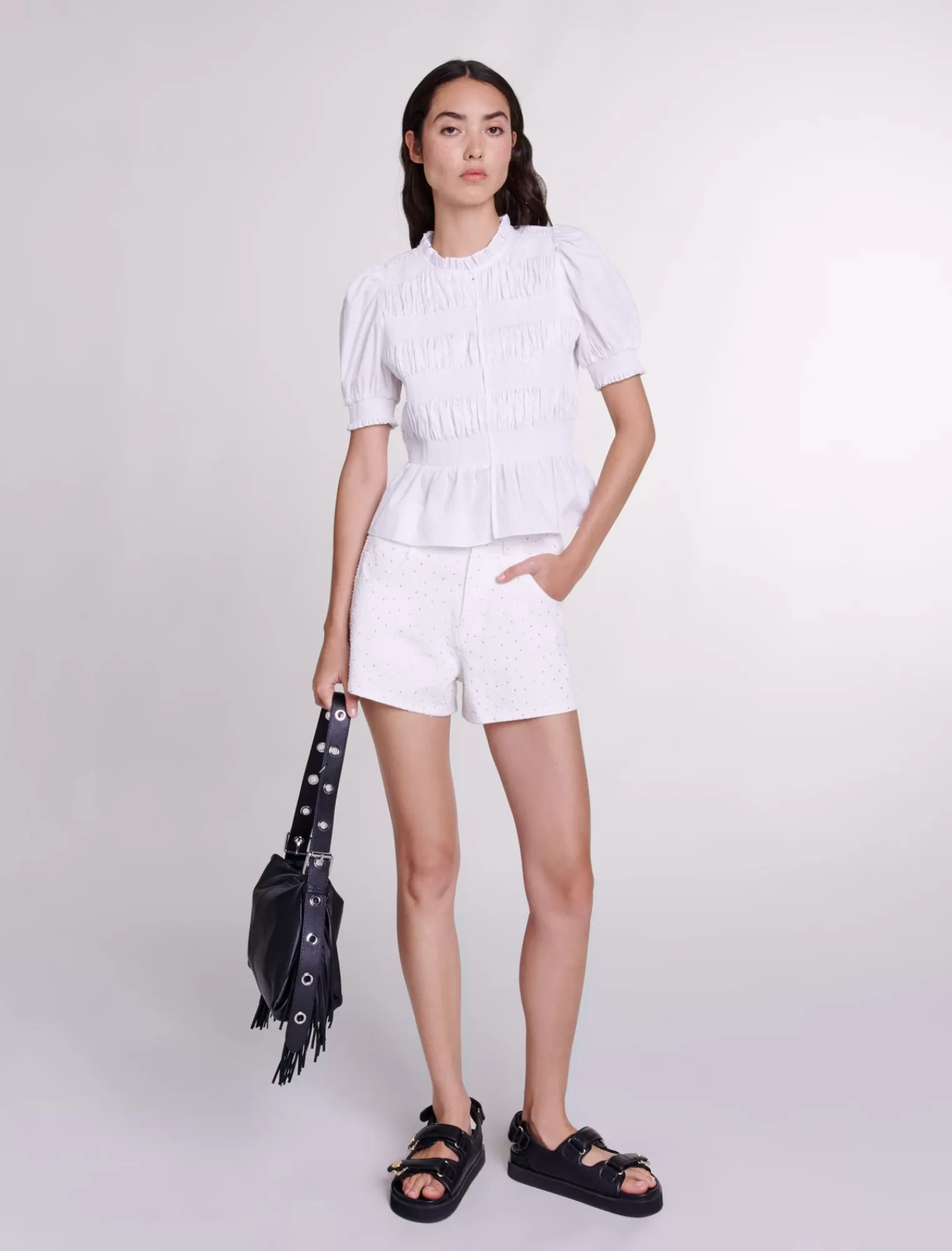 Women Maje Smocked Shirt