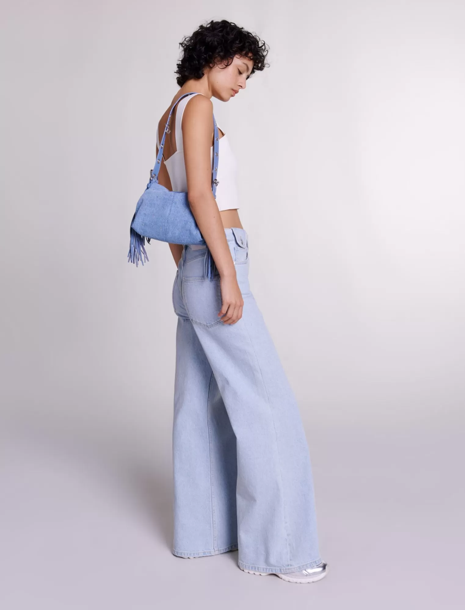 Women Maje Square Neck Crop Top