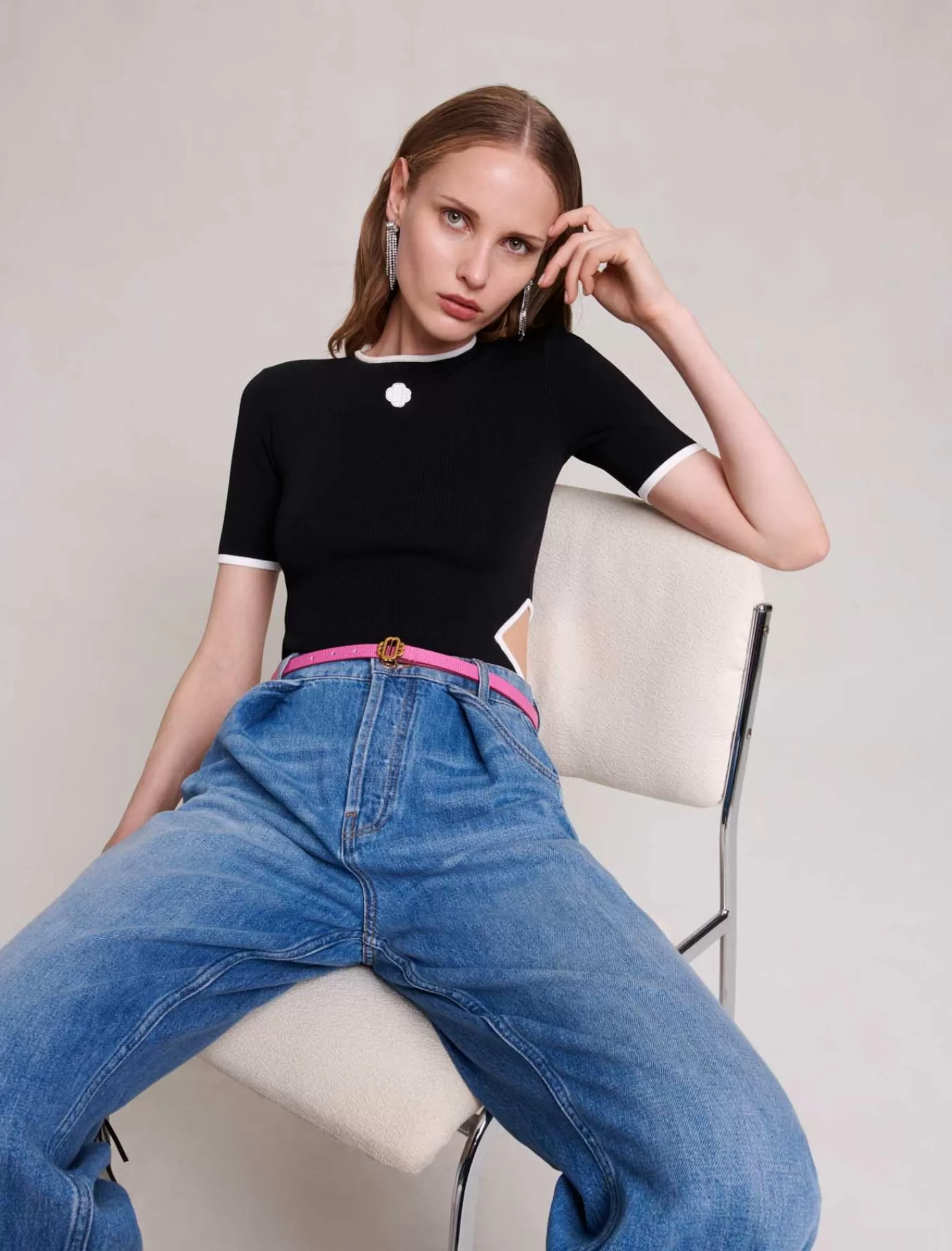 Women Maje Straight Wide Leg Jeans