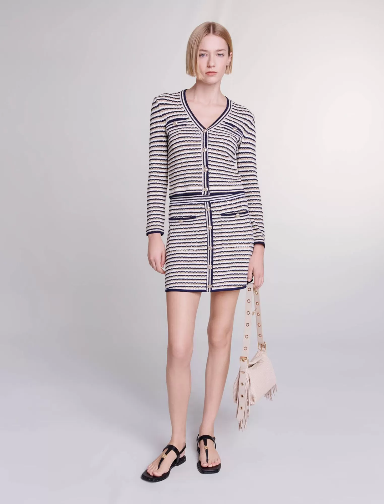 Women Maje Striped Cardigan