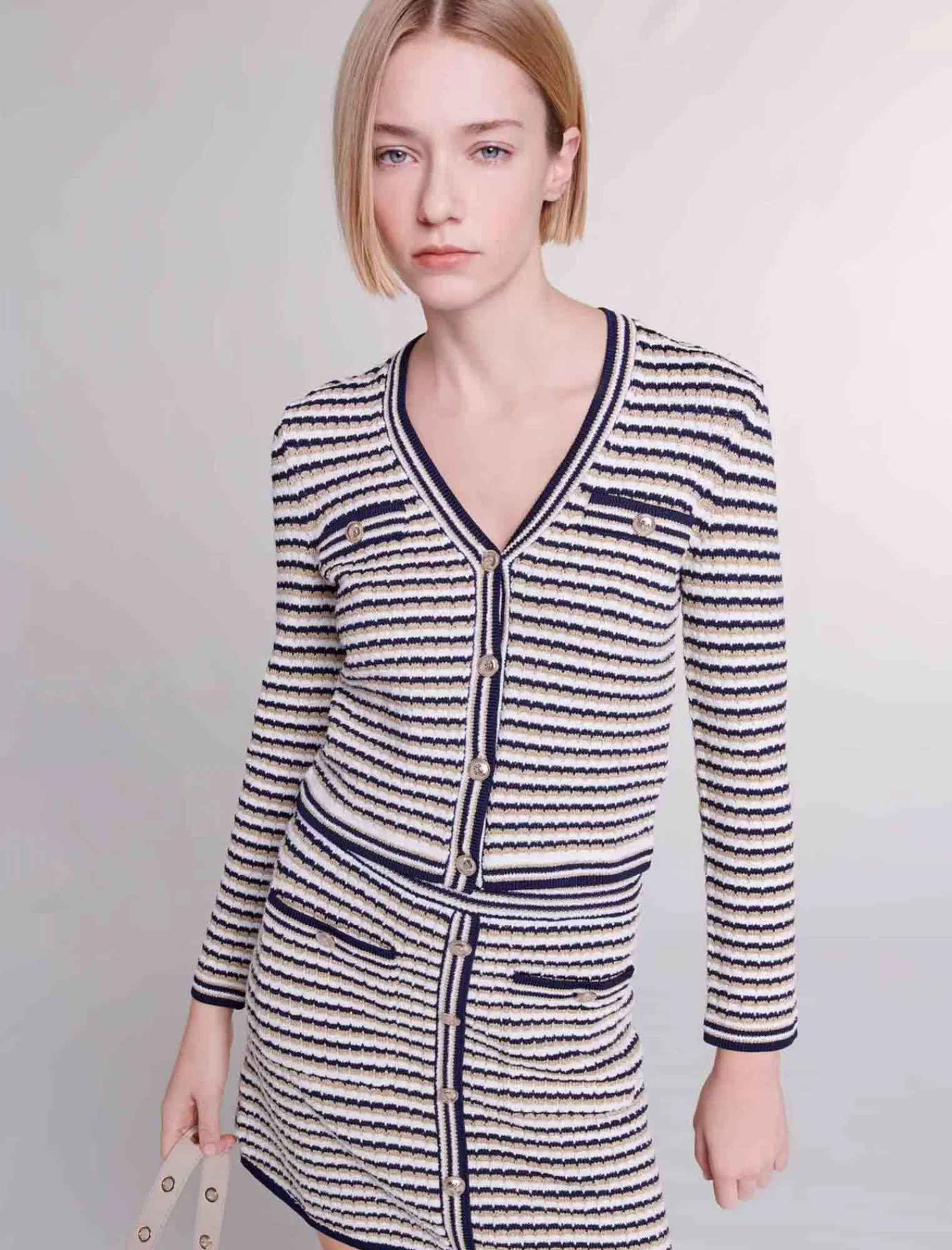 Women Maje Striped Cardigan