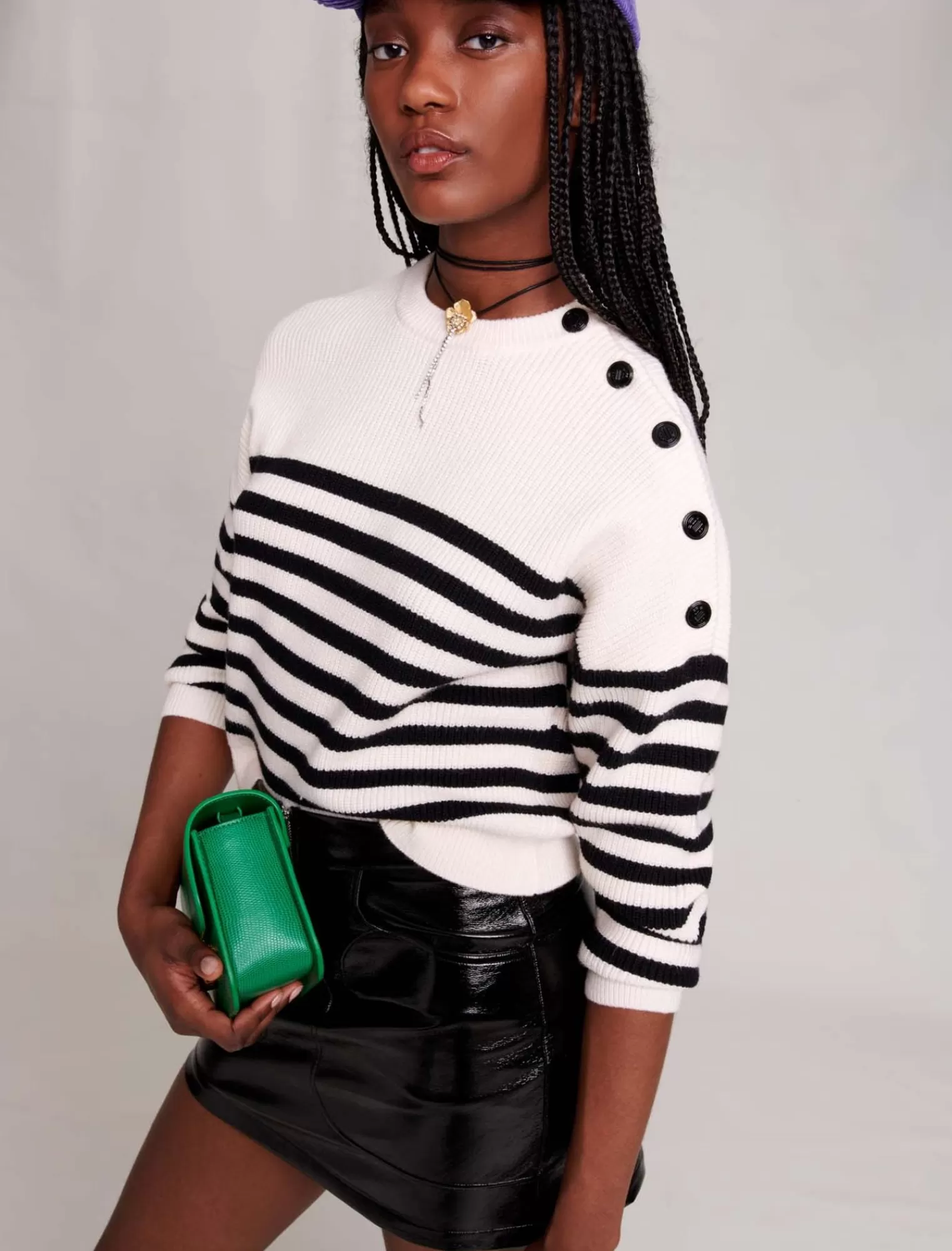 Women Maje Striped Knit Sweater