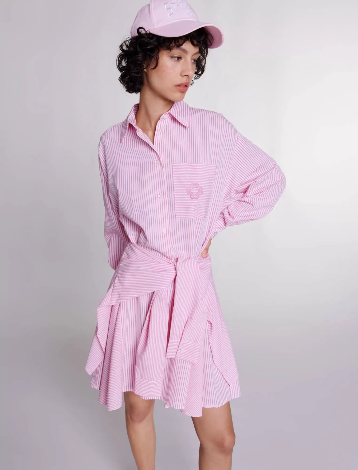 Women Maje Striped Shirt Dress