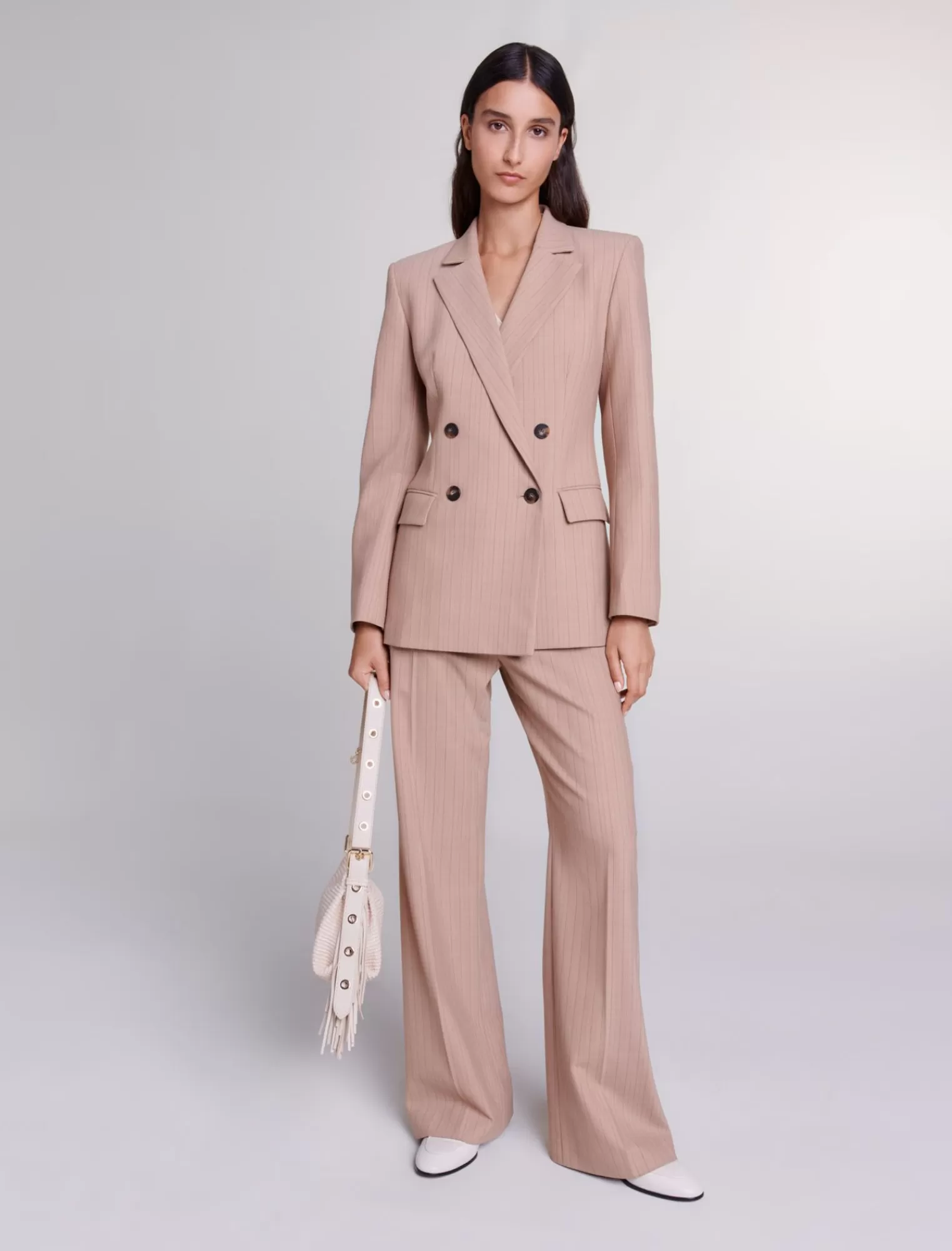 Women Maje Striped Tailored Suit Jacket