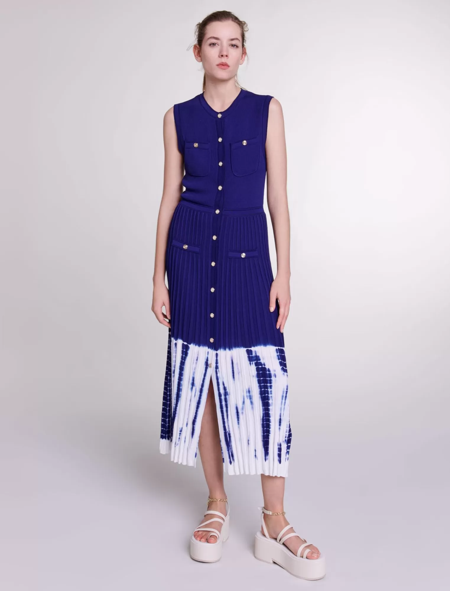 Women Maje Tie Dye Knit Maxi Dress