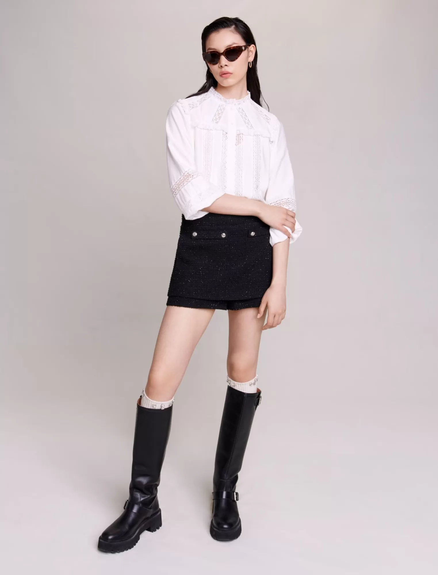 Women Maje Tweed Shorts