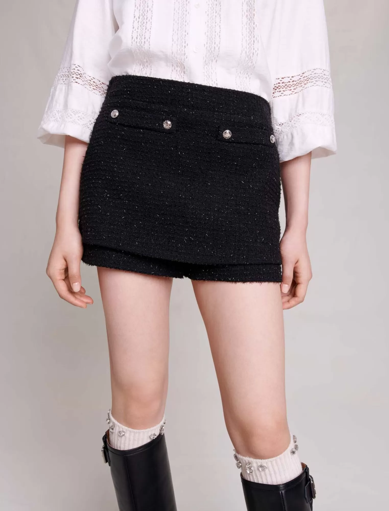 Women Maje Tweed Shorts