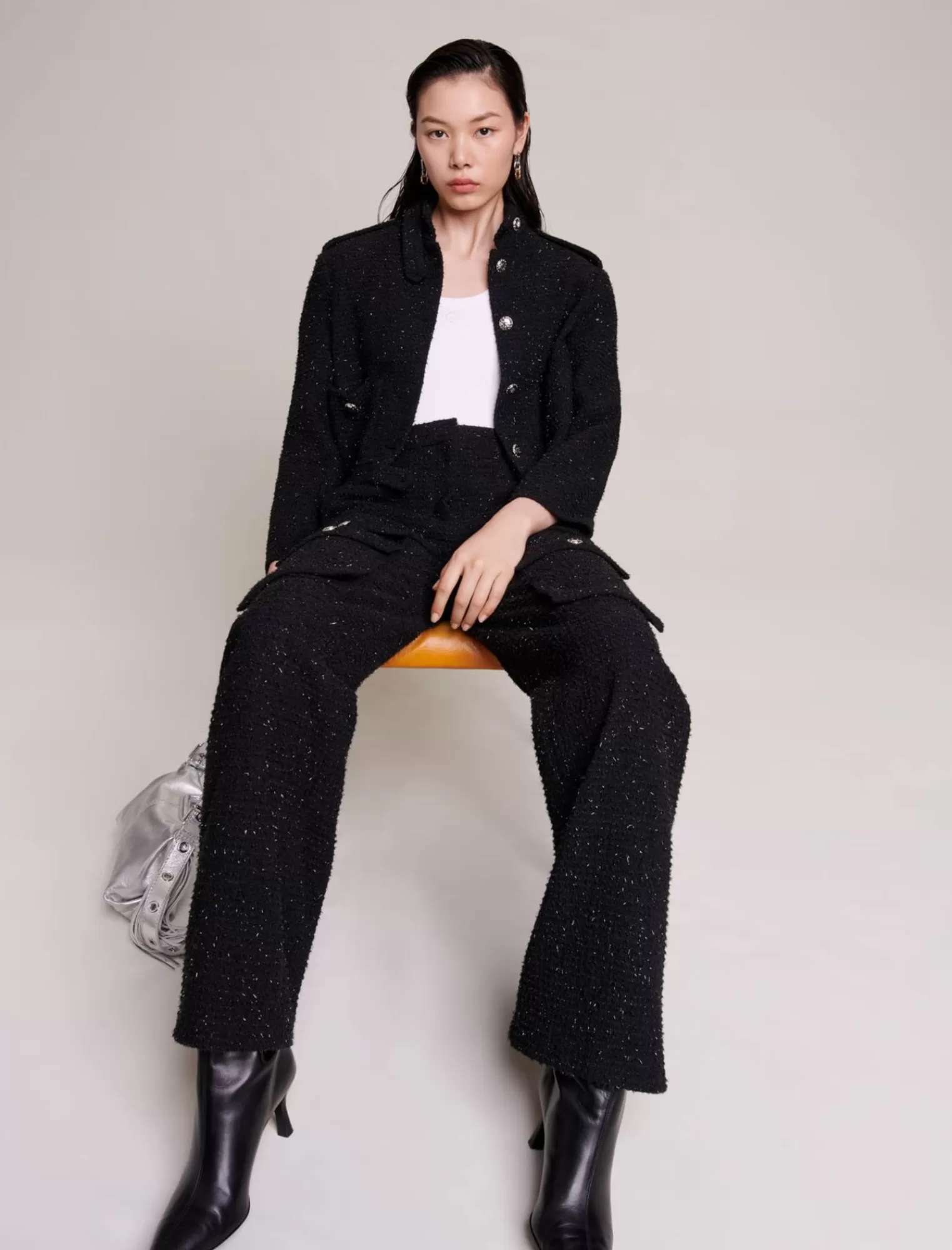 Women Maje Tweed Trousers