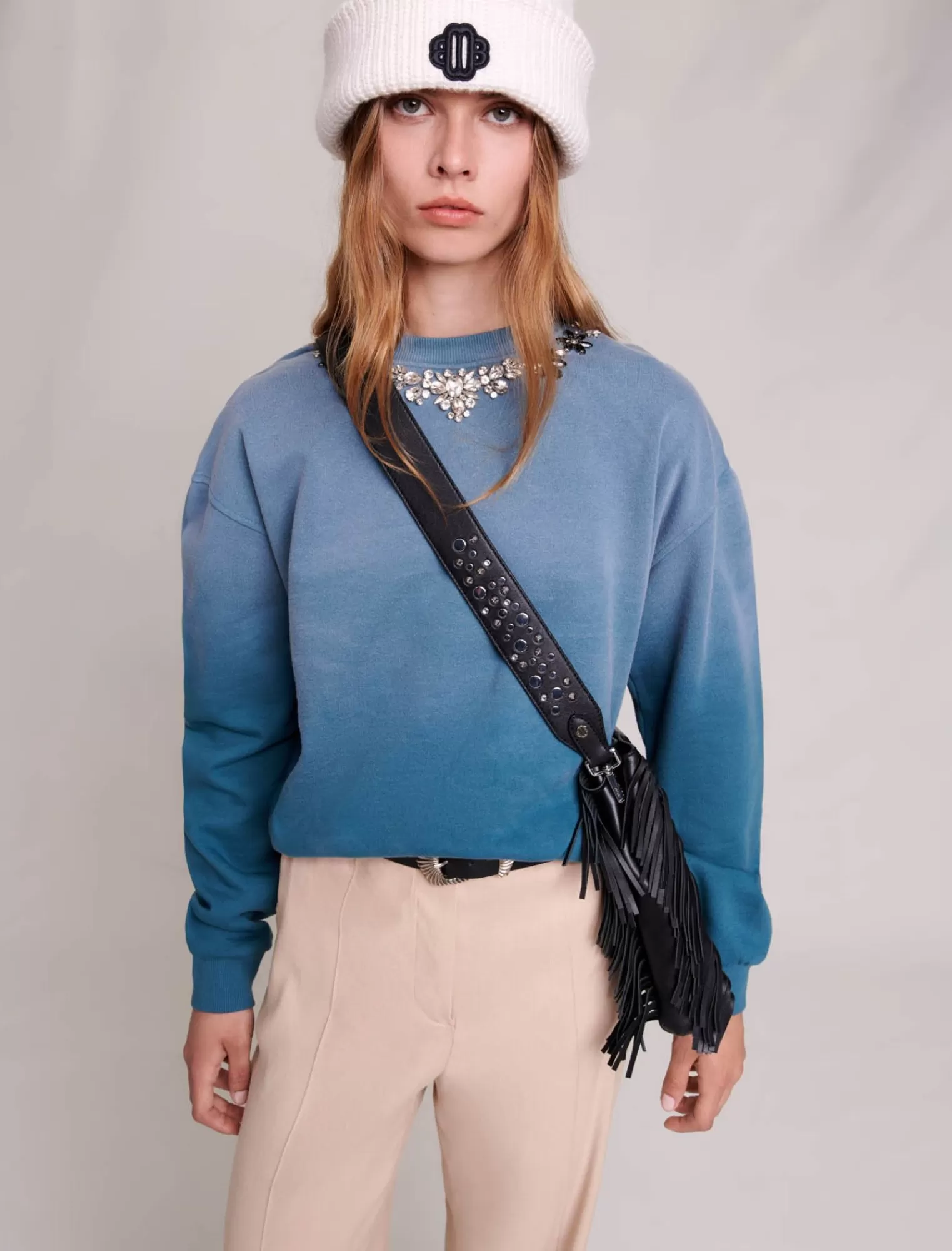 Women Maje Two Tone Sweatshirt