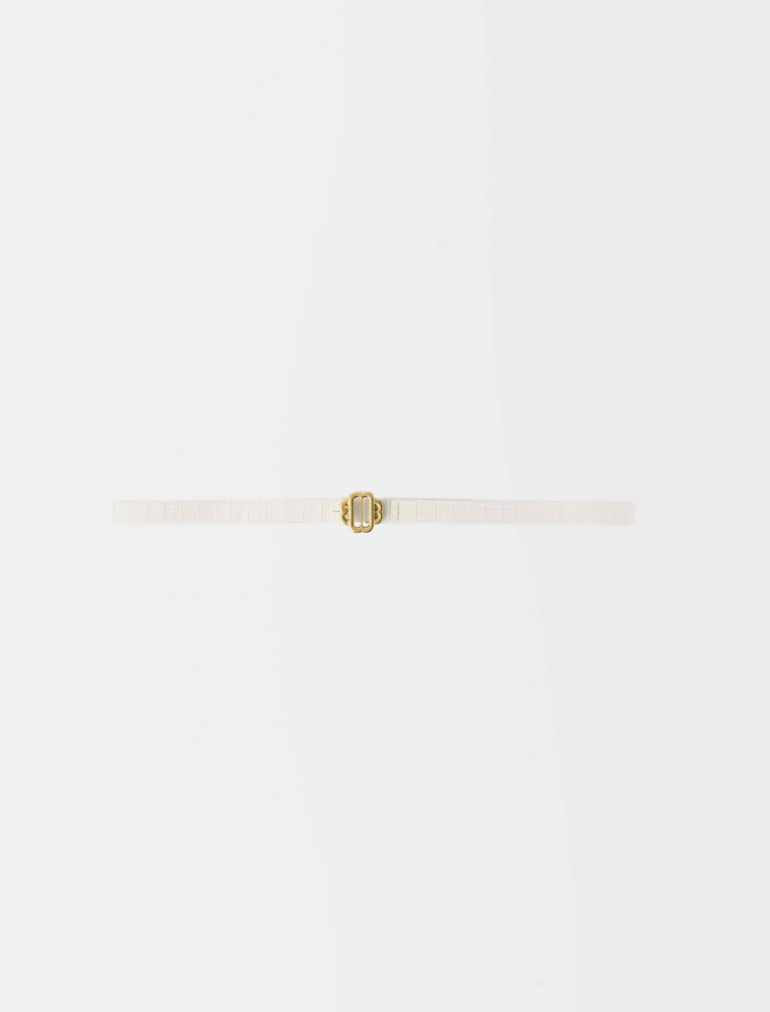 Women Maje White Croc Leather Belt