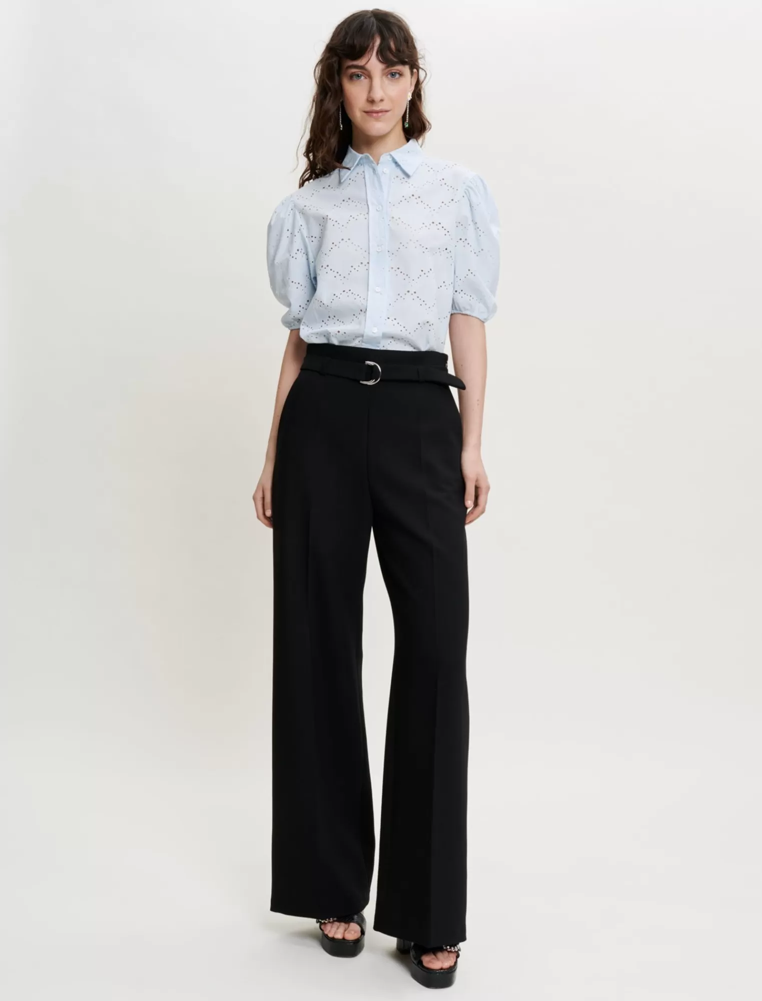 Women Maje Wide Belted Trousers