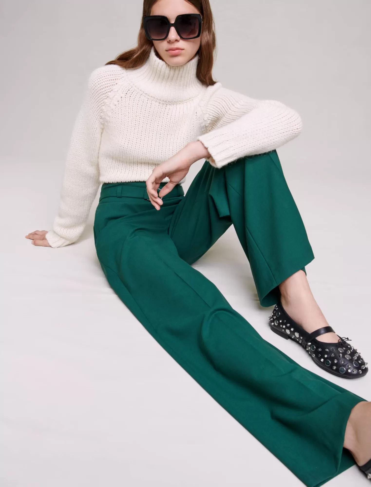 Women Maje Wide Leg Suit Trousers