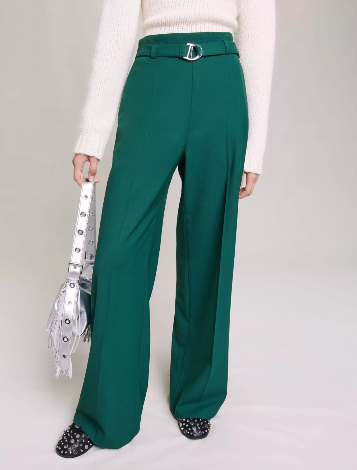 Women Maje Wide Leg Suit Trousers