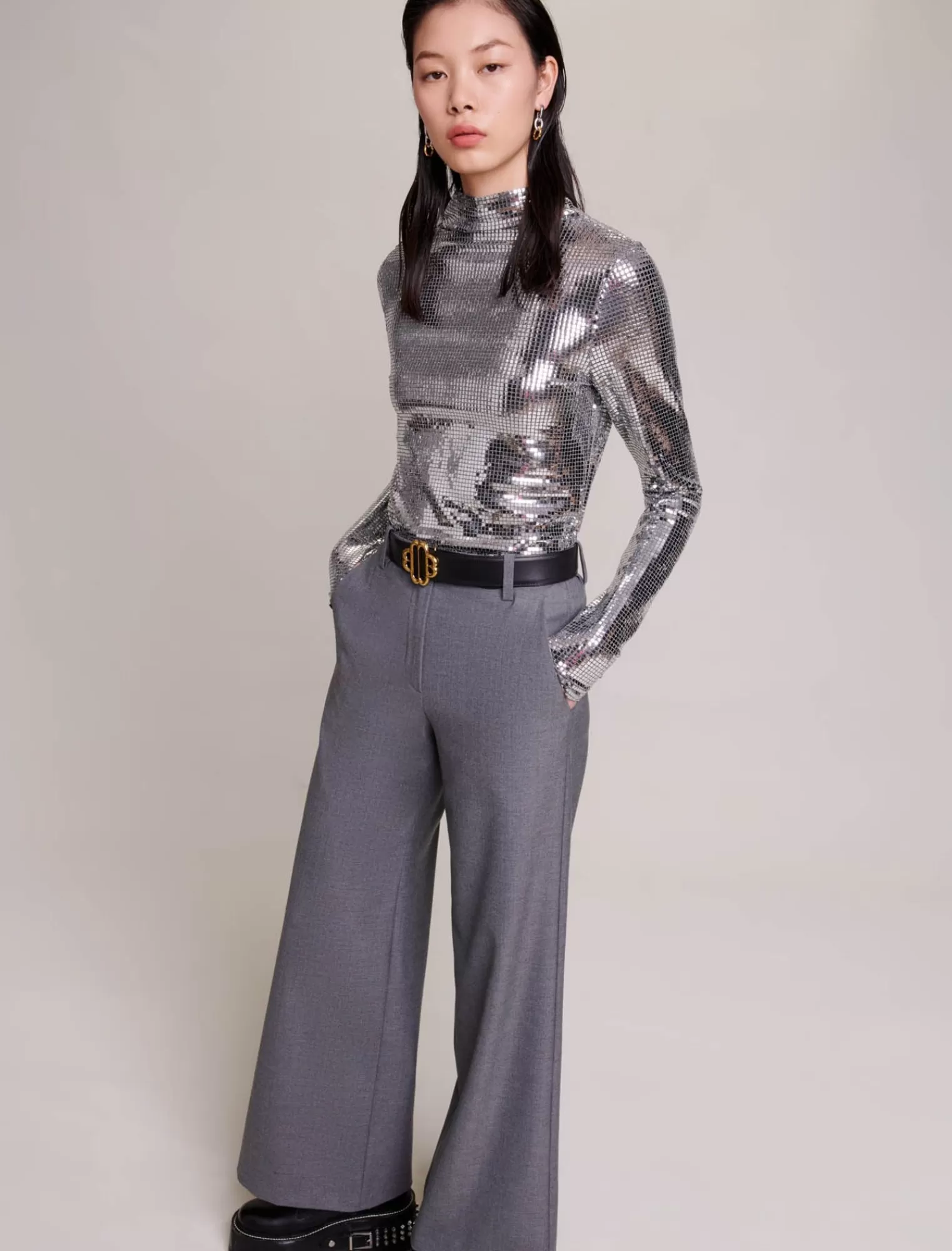 Women Maje Wide Leg Trousers